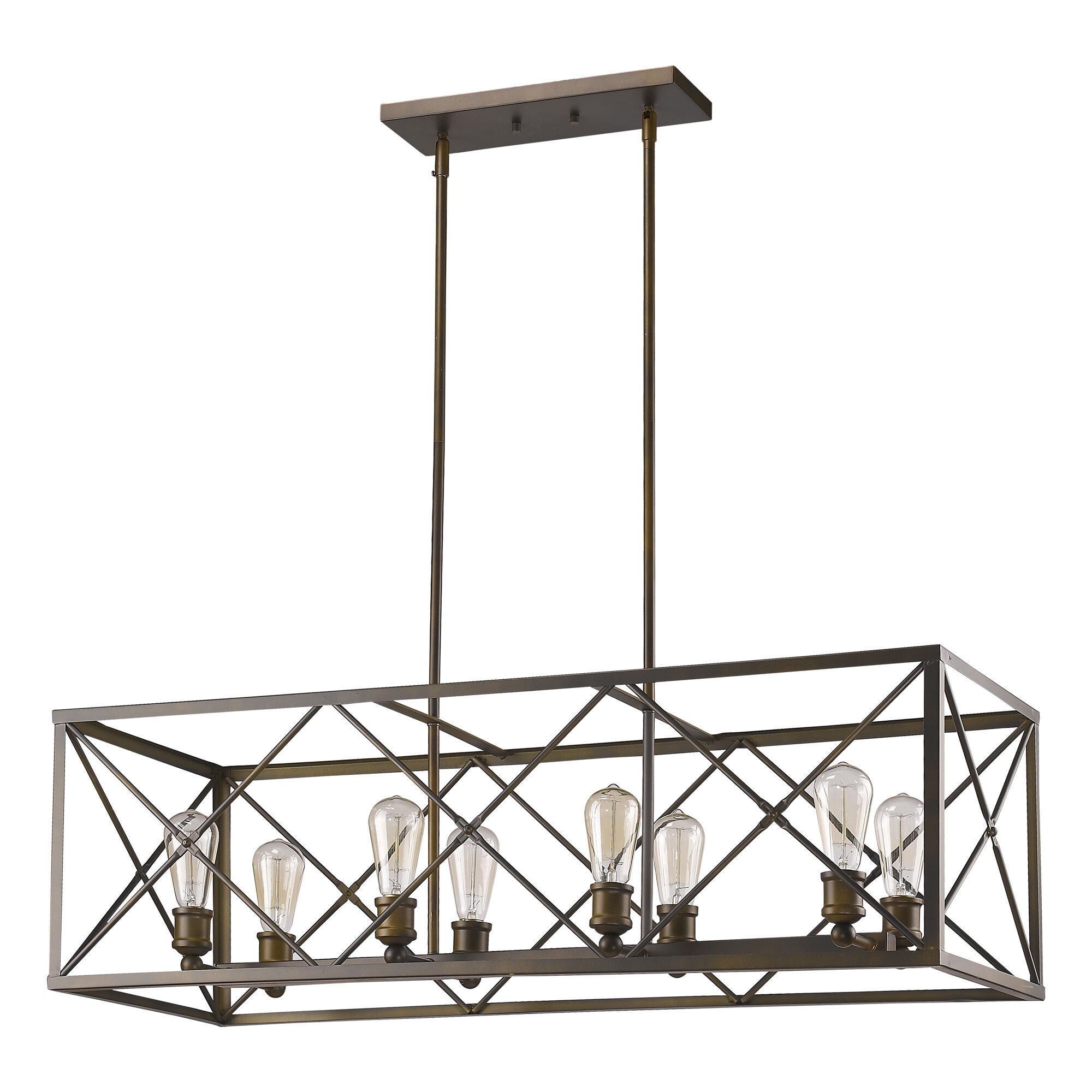 Shown in Oil Rubbed Bronze finish and Oil-Rubbed Bronze glass and Oil Rubbed Bronze Metal Cage shade