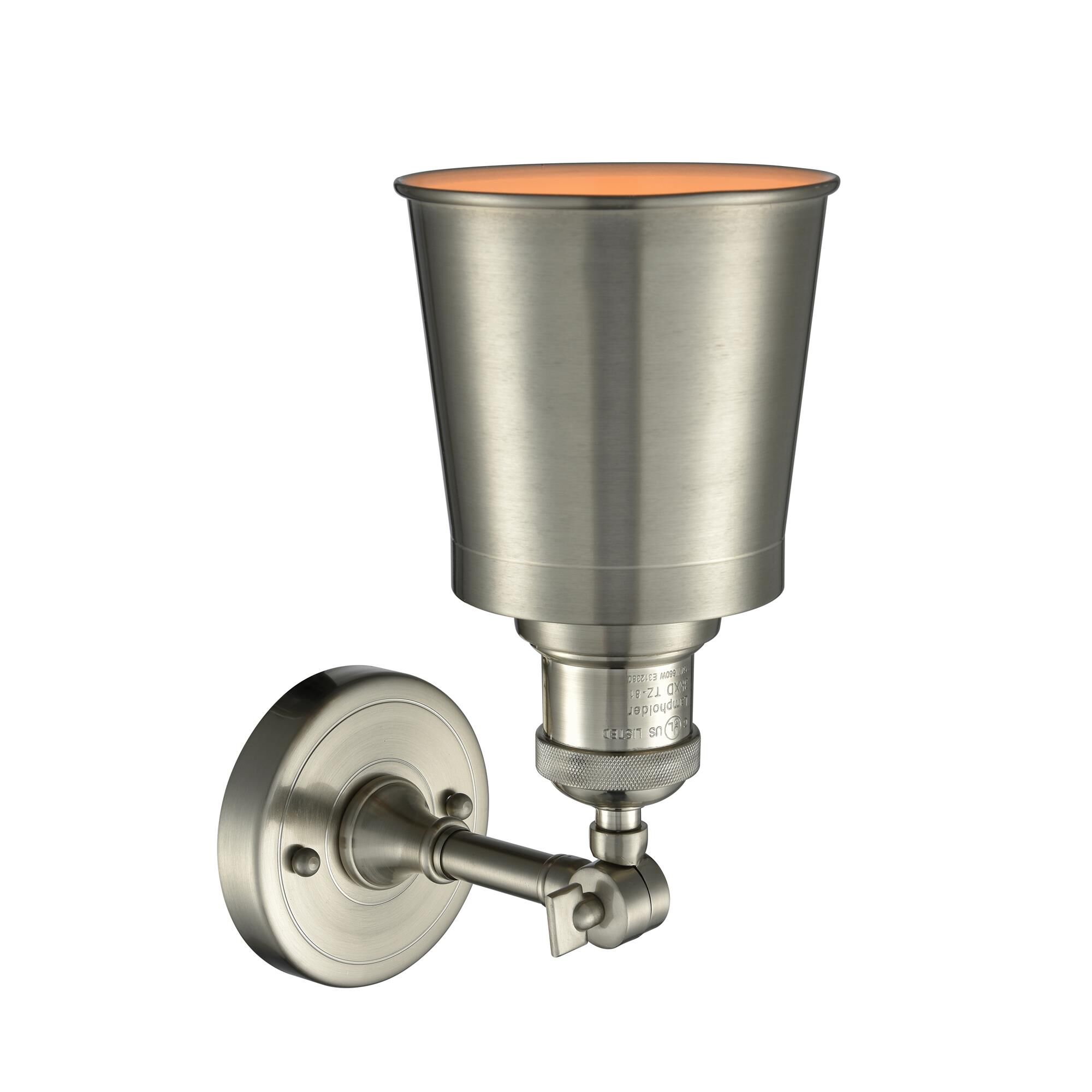 Shown in Brushed Satin Nickel finish and Brushed Satin Nickel shade and None accent