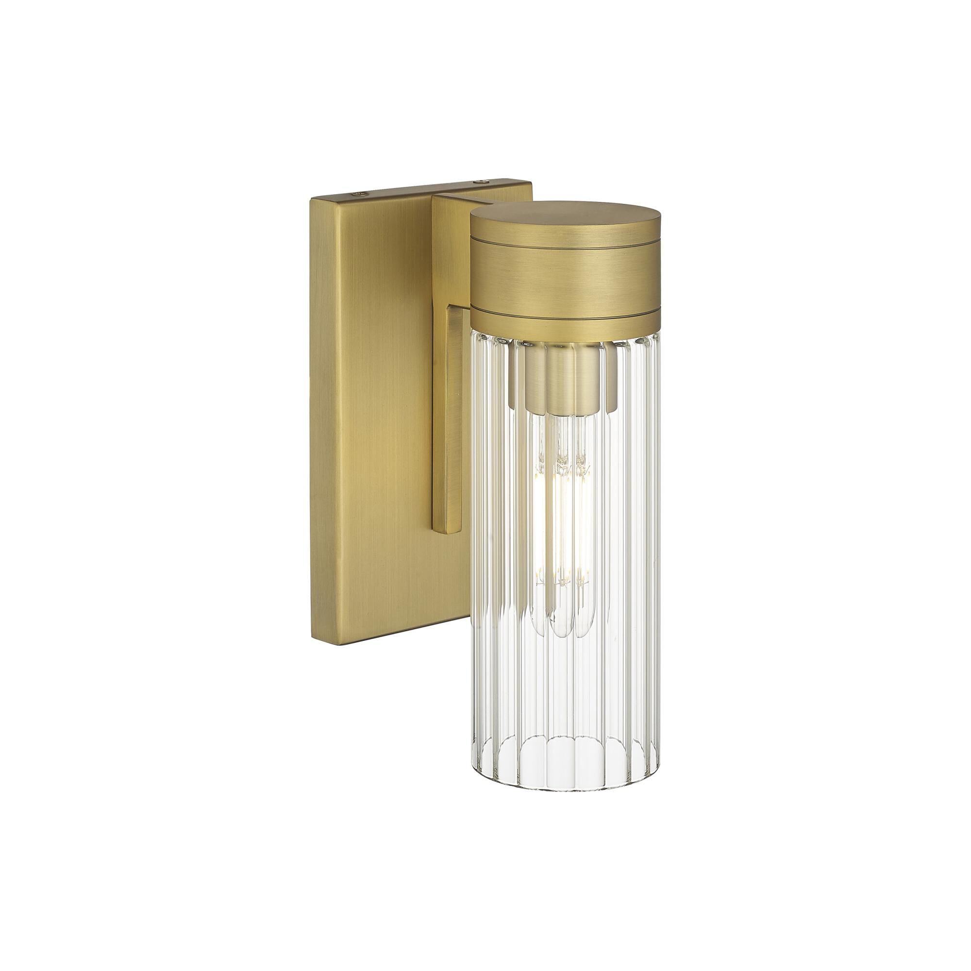 Shown in Brushed Brass finish and Clear glass