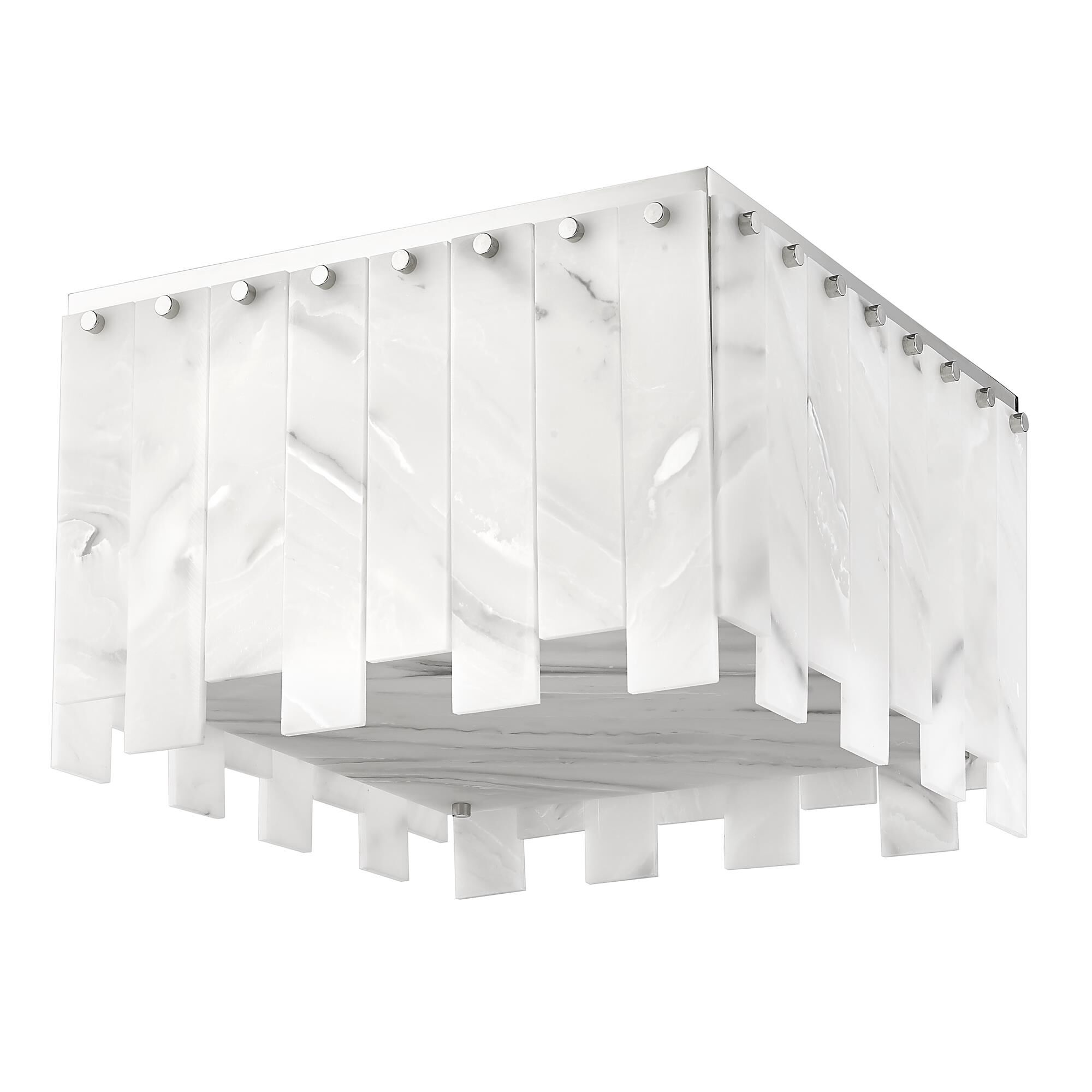 Shown in Polished Nickel finish and Alabaster Resin shade