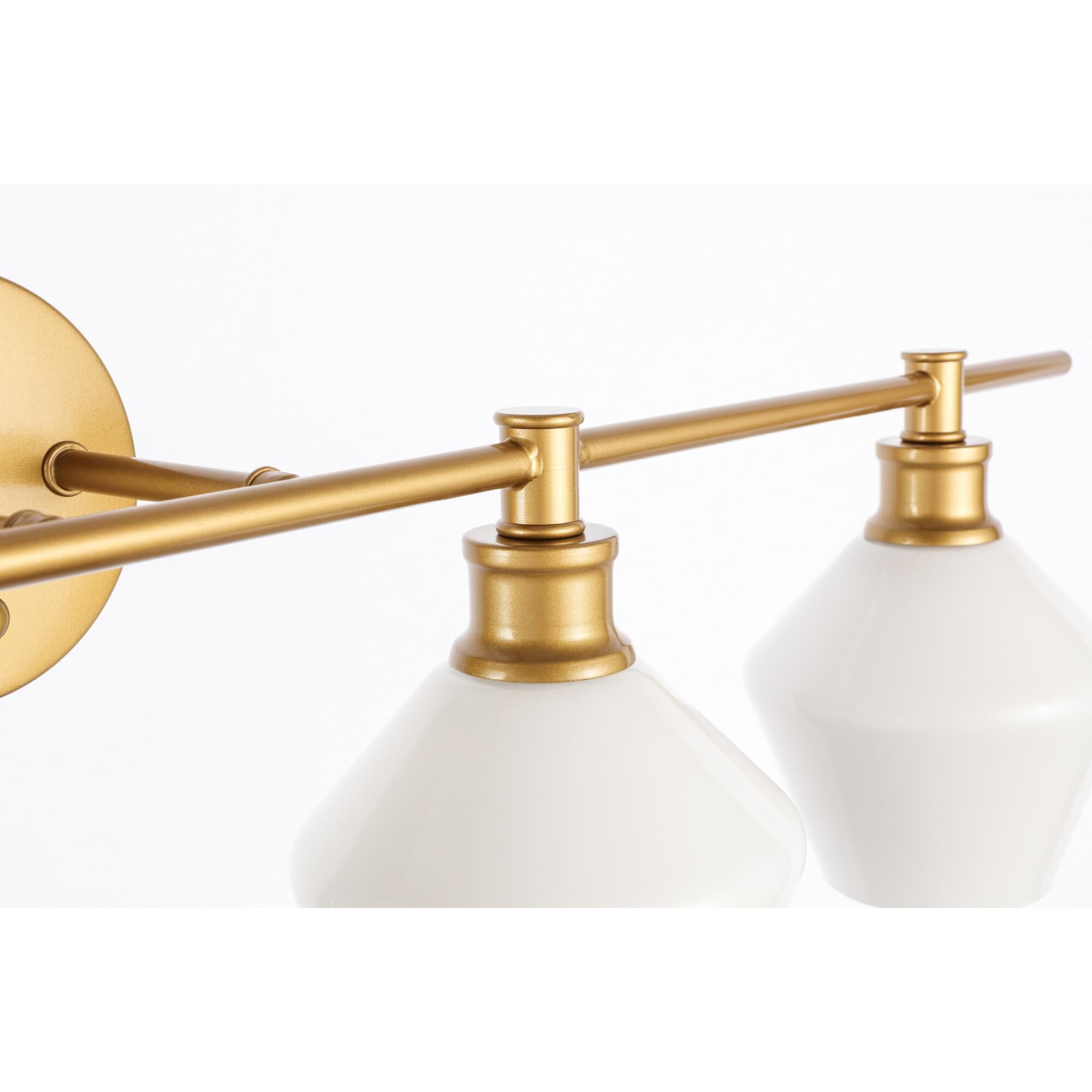 Shown in Brass finish and Frosted White  glass