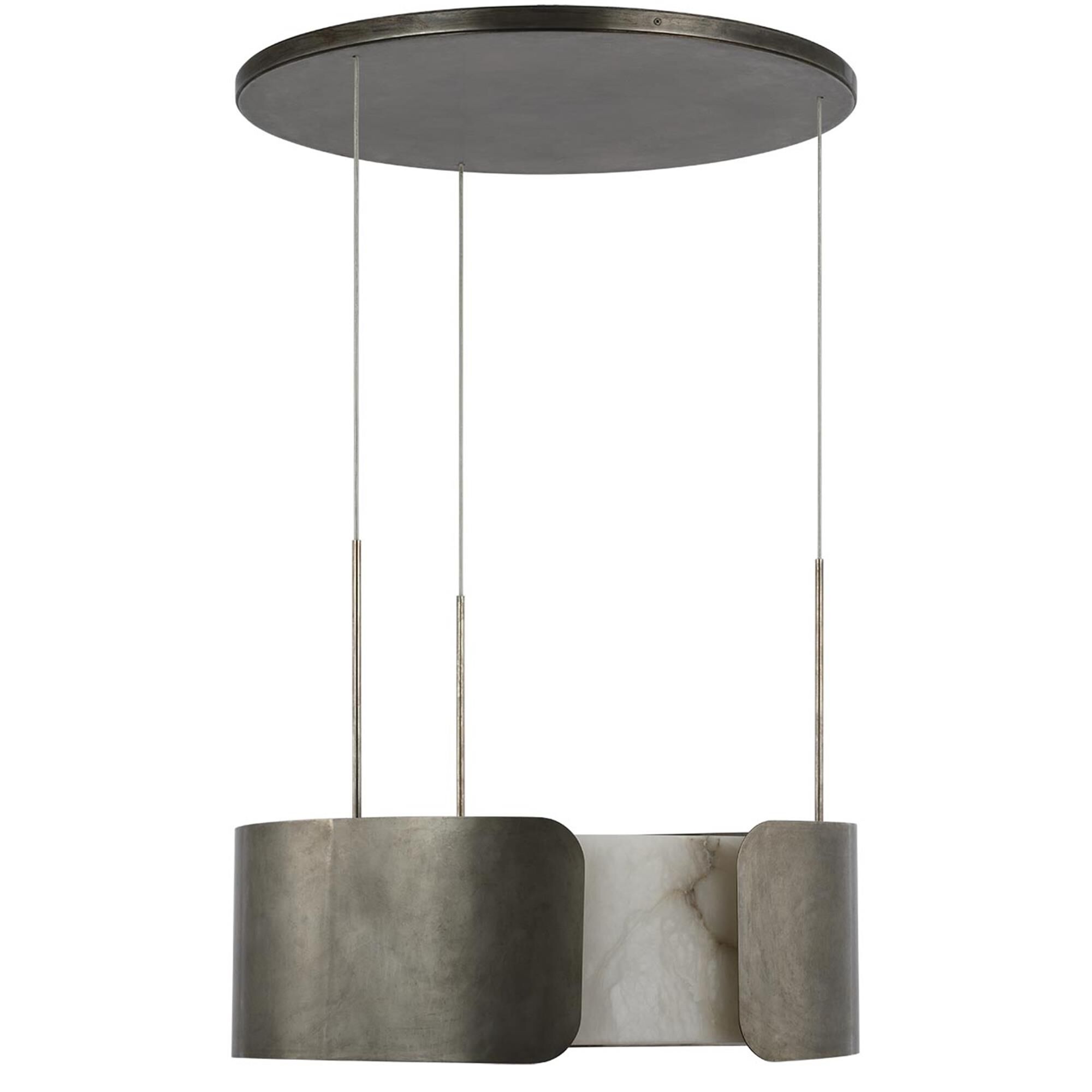 Shown in Mottled Pewter finish and Alabaster shade