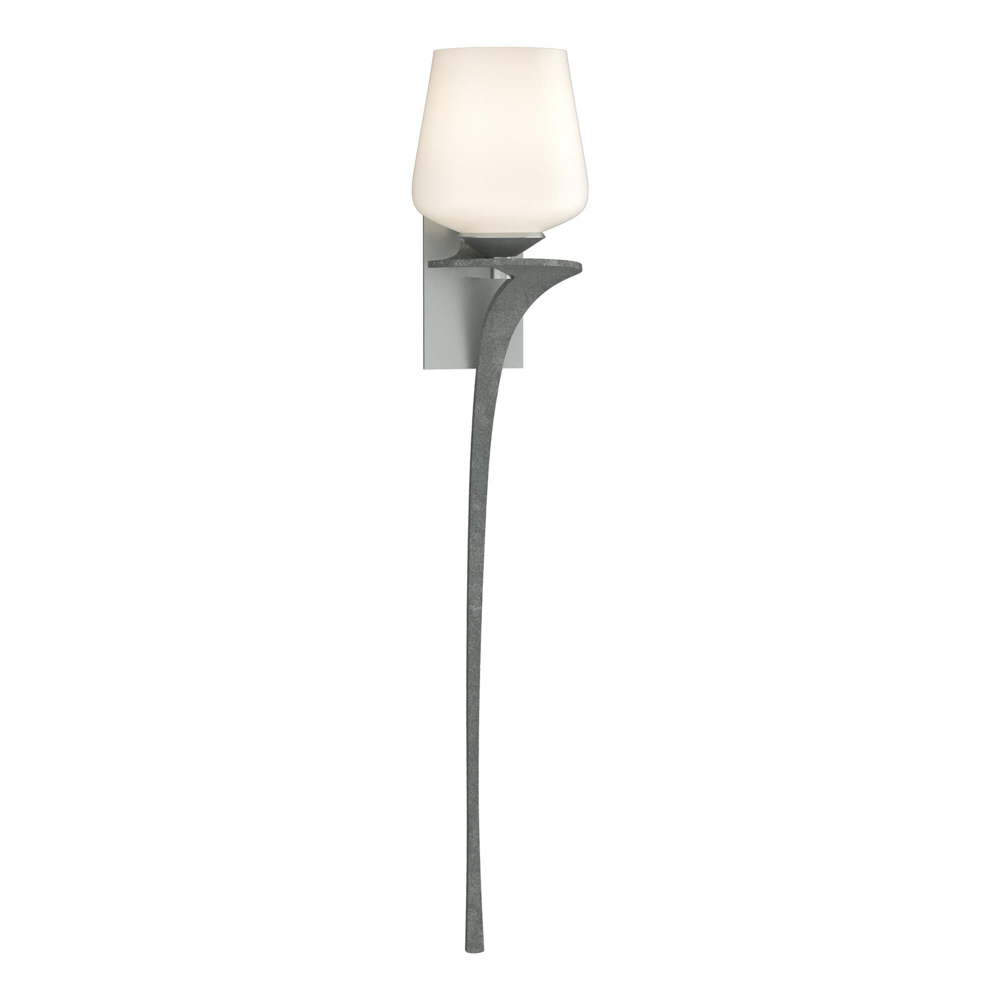 Shown in Vintage Platinum finish and Opal  glass and Orientation: Right accent
