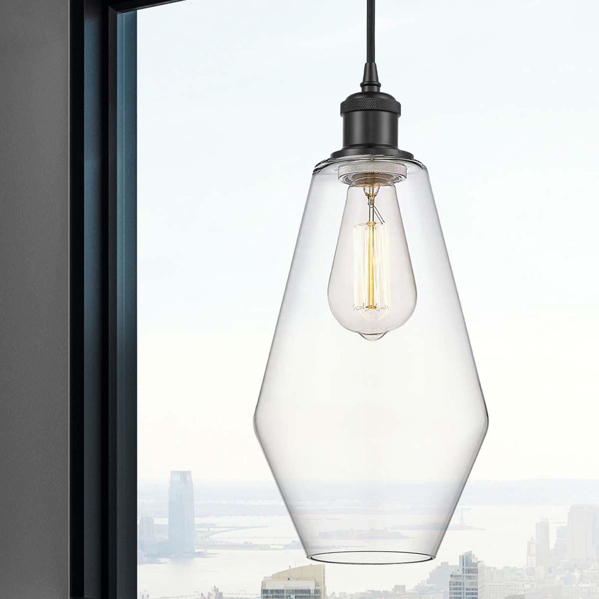 Shown in Matte Black finish and Clear glass