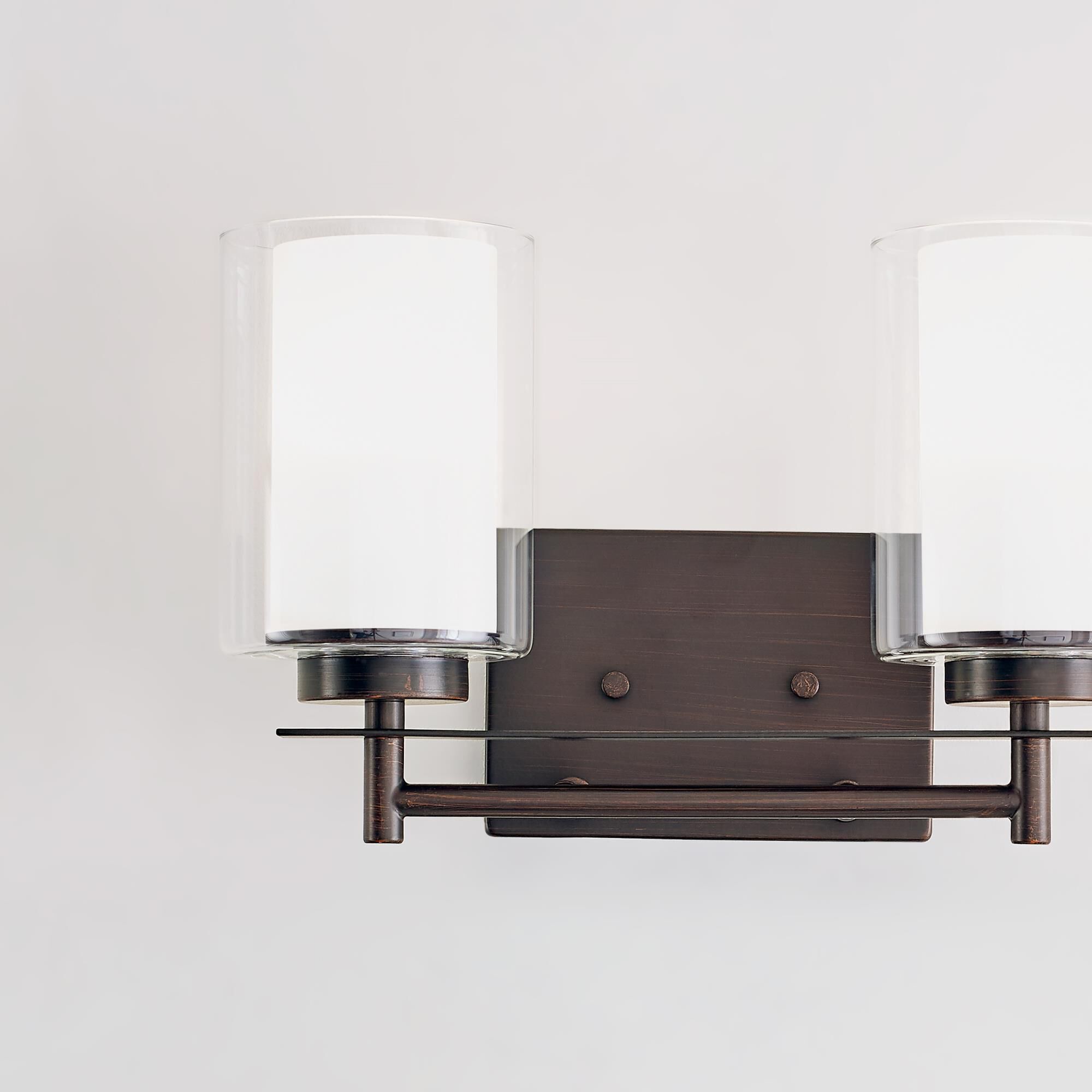 Shown in Bronze finish and Satin Etched and Clear glass