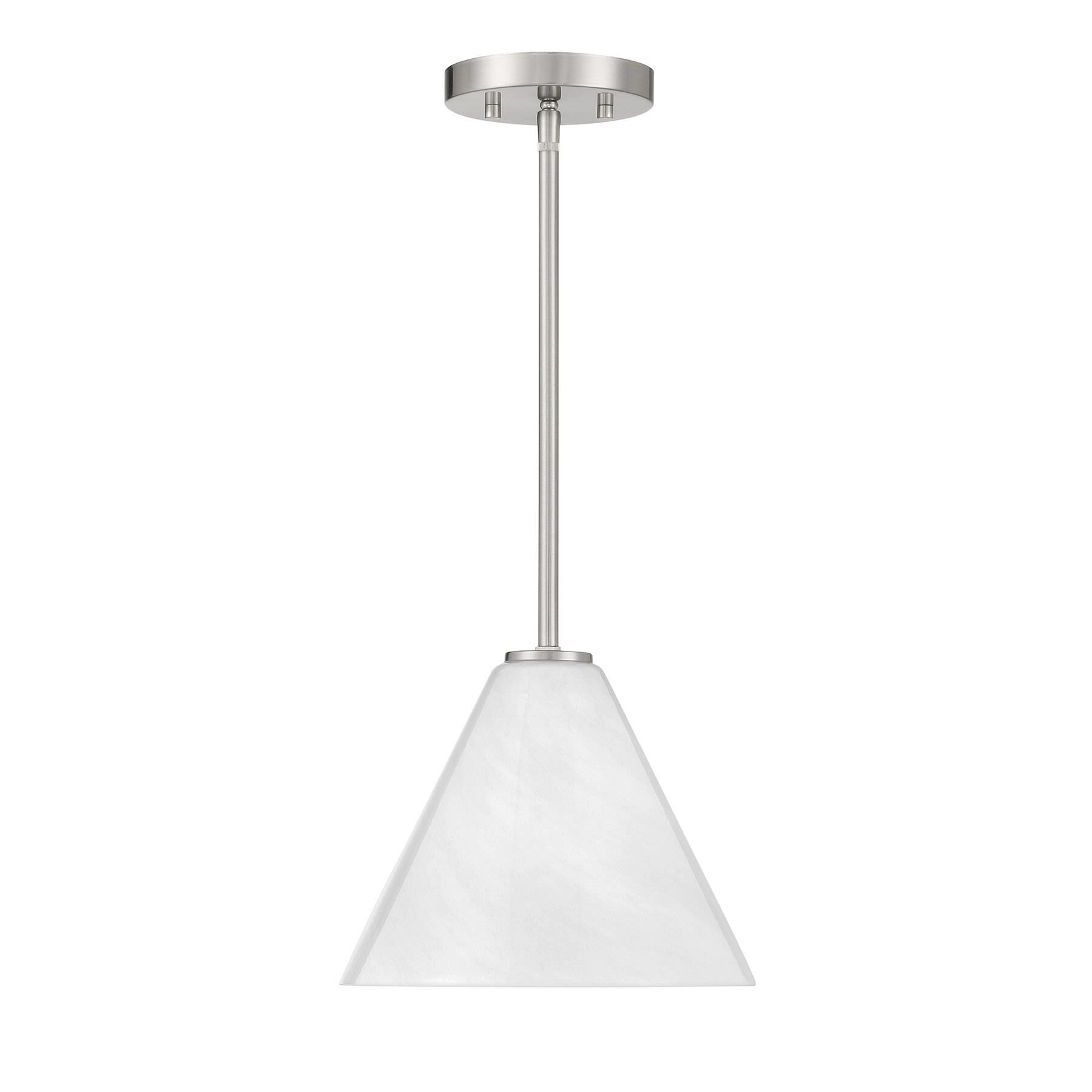 Shown in Satin Nickel finish and Strie shade