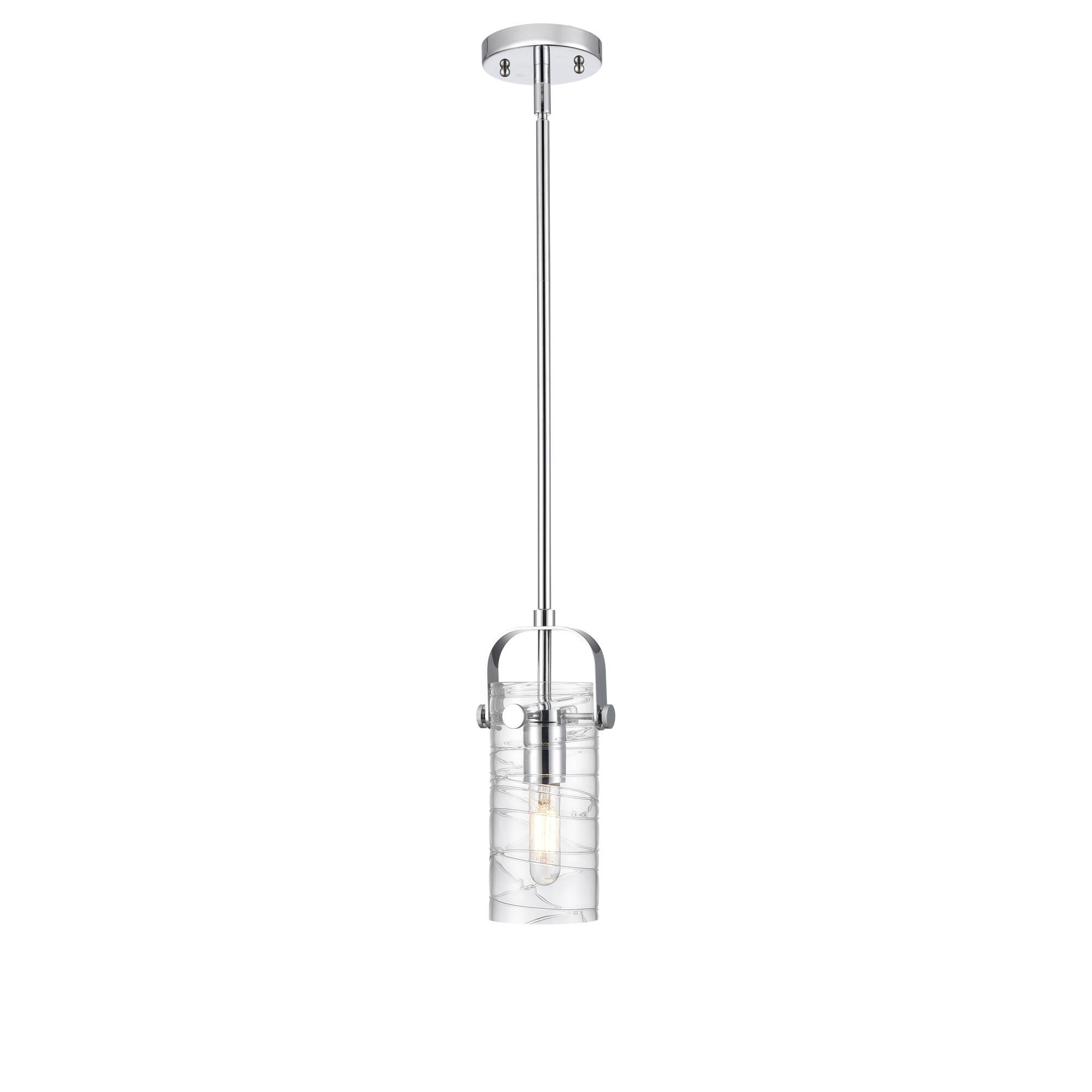 Shown in Polished Chrome finish and Deco Swirl glass and Deco Swirl Glass shade