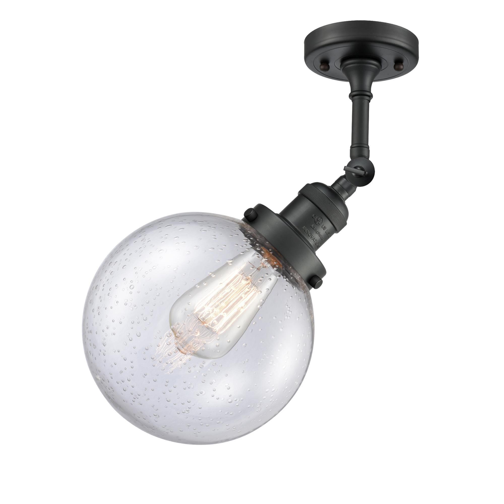 Shown in Matte Black finish and Seedy glass