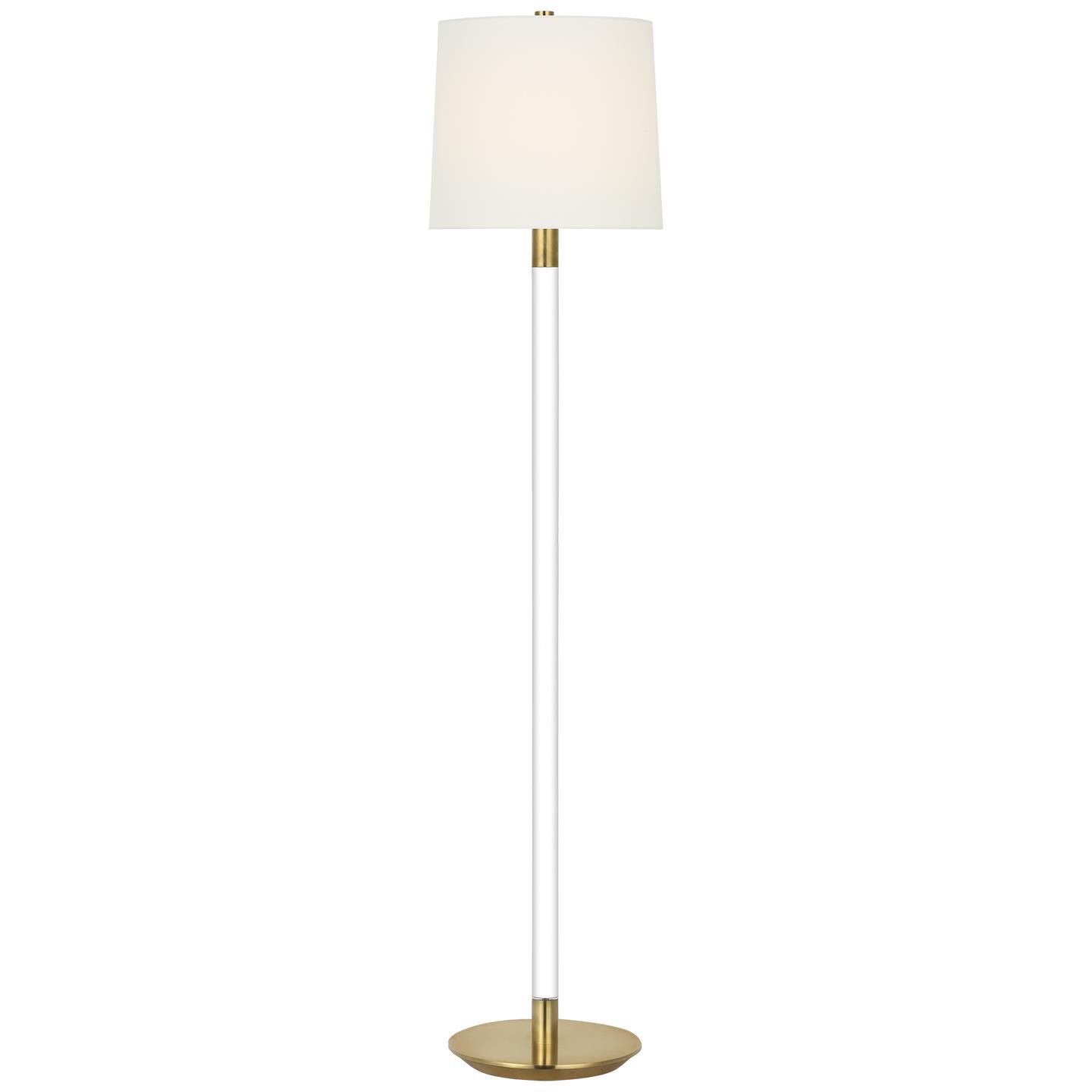 Shown in Crystal and Hand-Rubbed Antique Brass finish and Linen shade