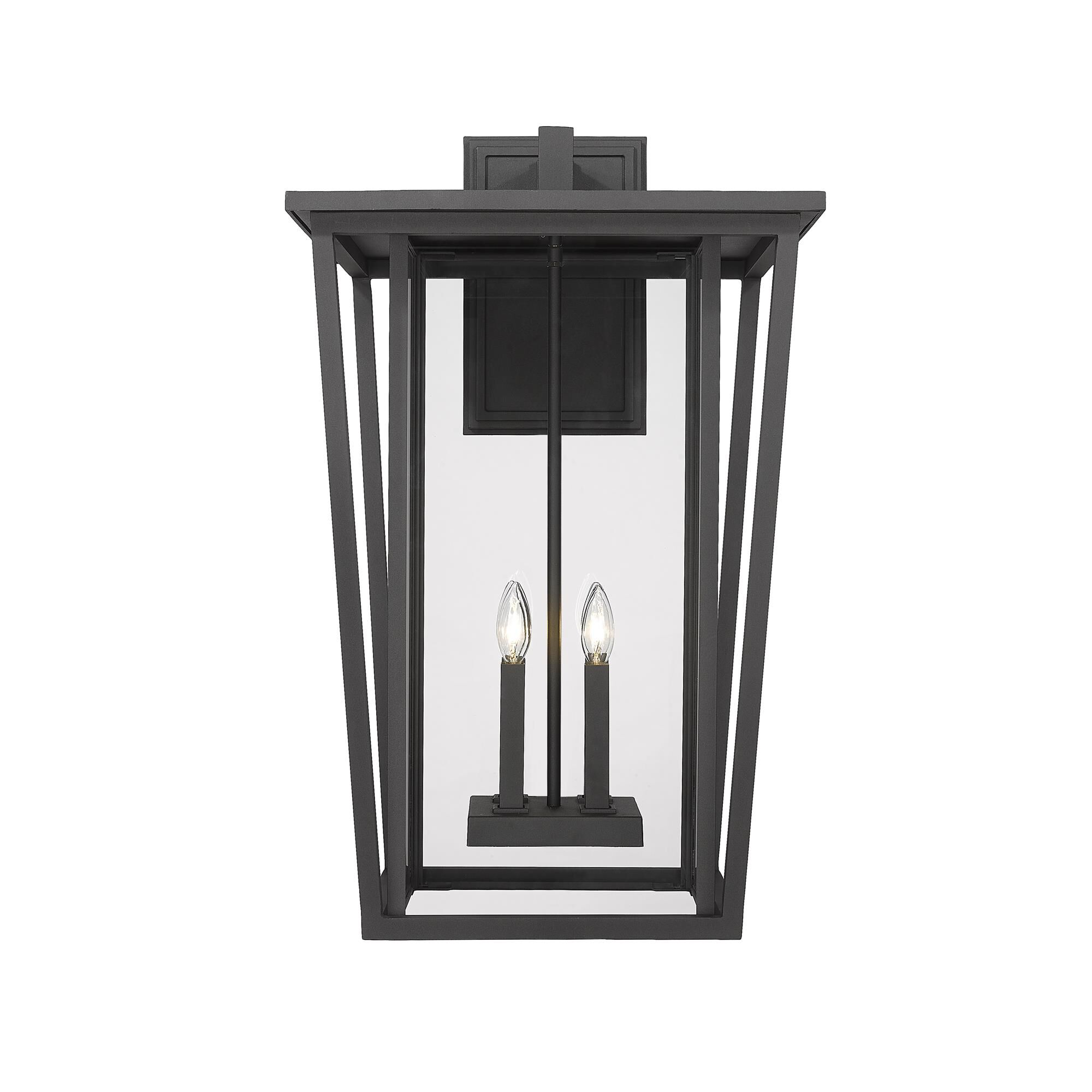 Shown in Black finish and Glass shade