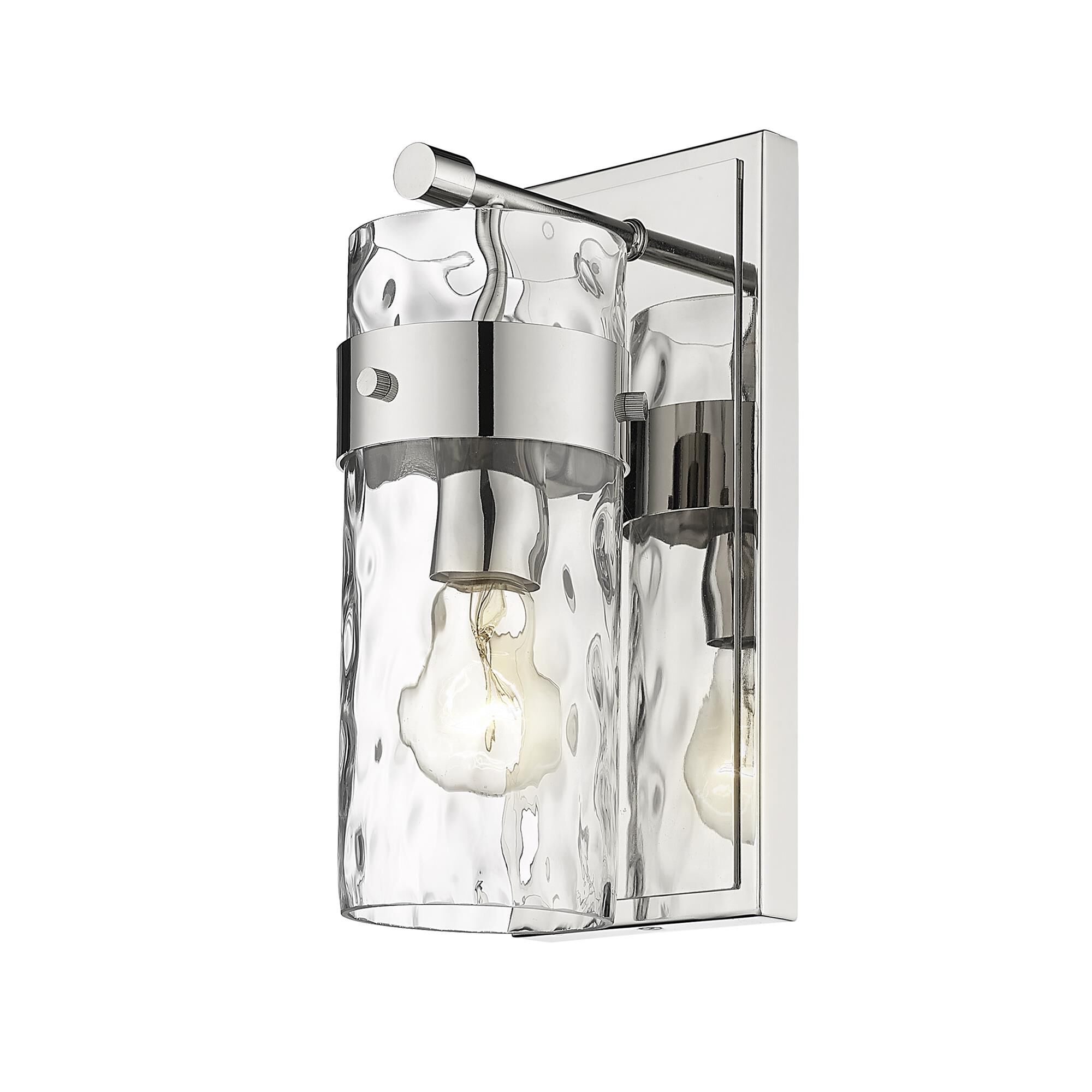 Shown in Polished Nickel finish and Glass shade