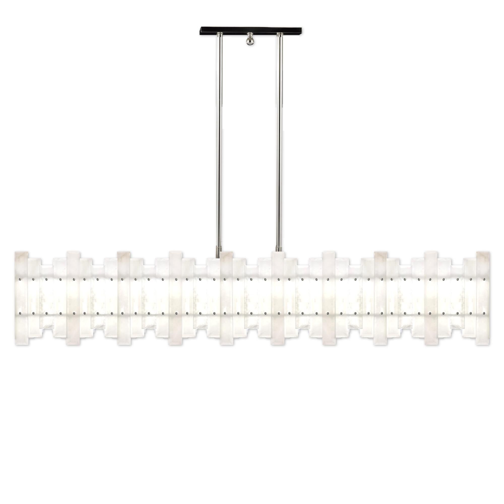 Alabaster Prism Linear 56 Inch 12 Light Linear Suspension Light by American Brass and Crystal
