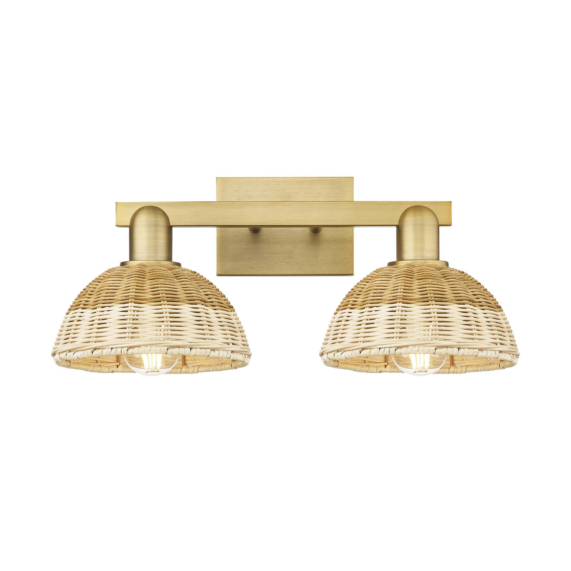 Shown in Brushed Brass finish and Natural shade