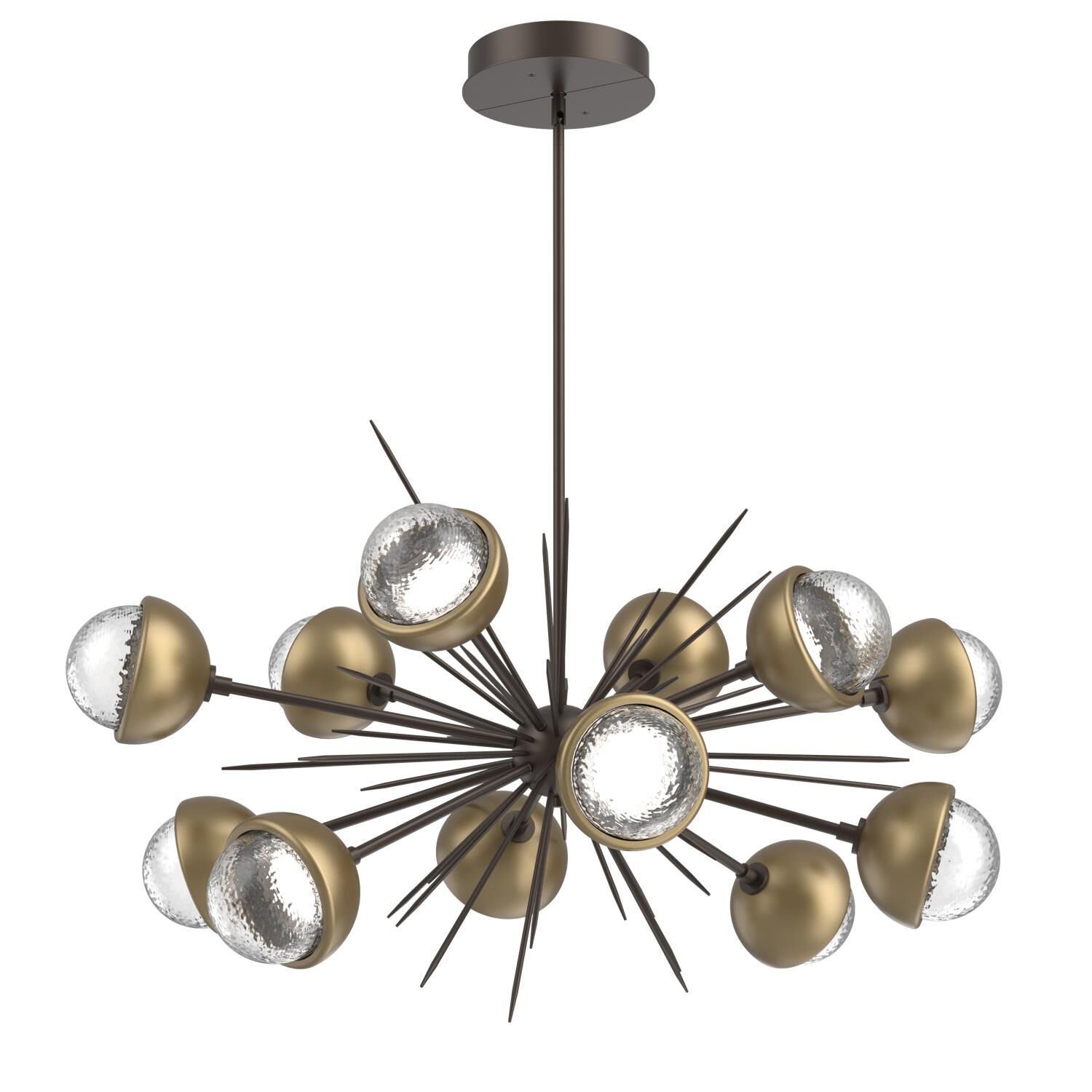 Shown in Flat Bronze finish and Clear glass and Gilded Brass accent