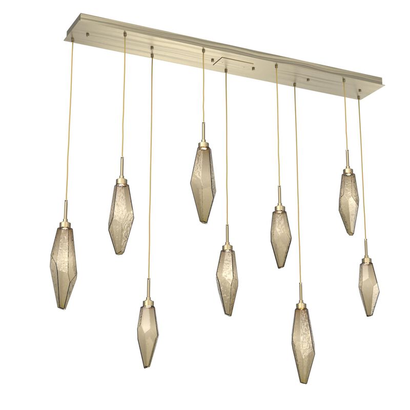 Rock Crystal Linear Suspension Light by Hammerton Studio