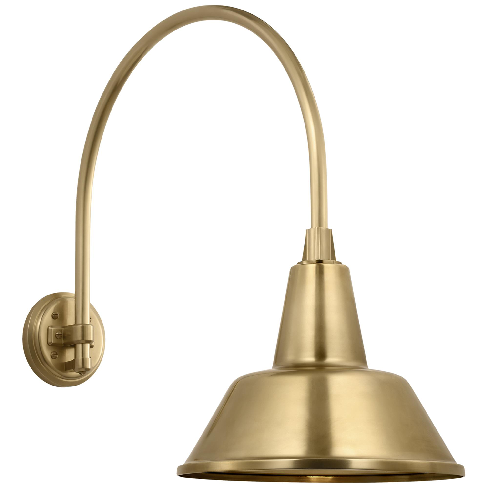 Shown in Hand-Rubbed Antique Brass finish and Gold shade