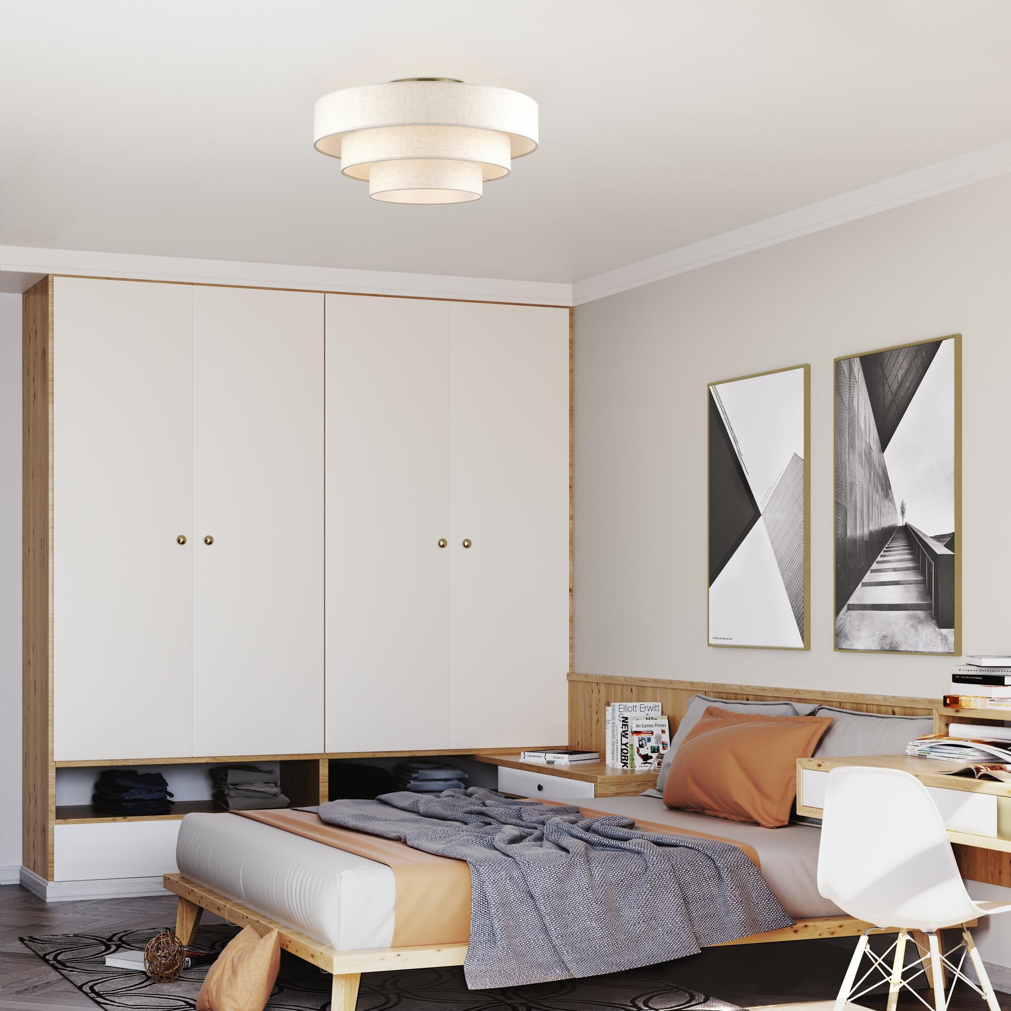 Manorwood 28 Inch Semi Flush Mount by Livex Lighting