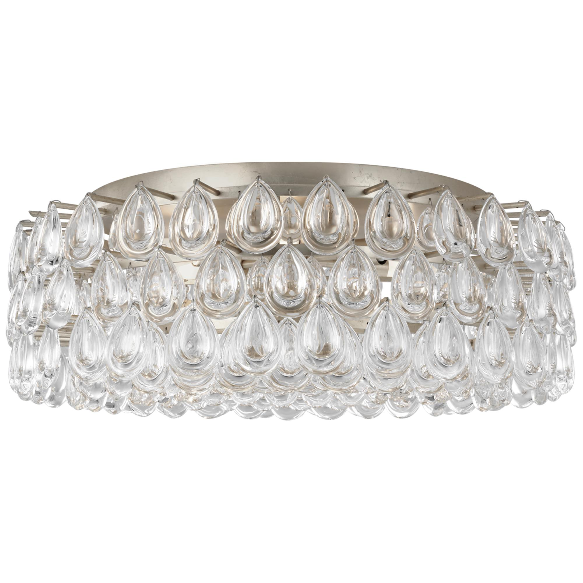 Shown in Burnished Silver Leaf finish and Crystal shade