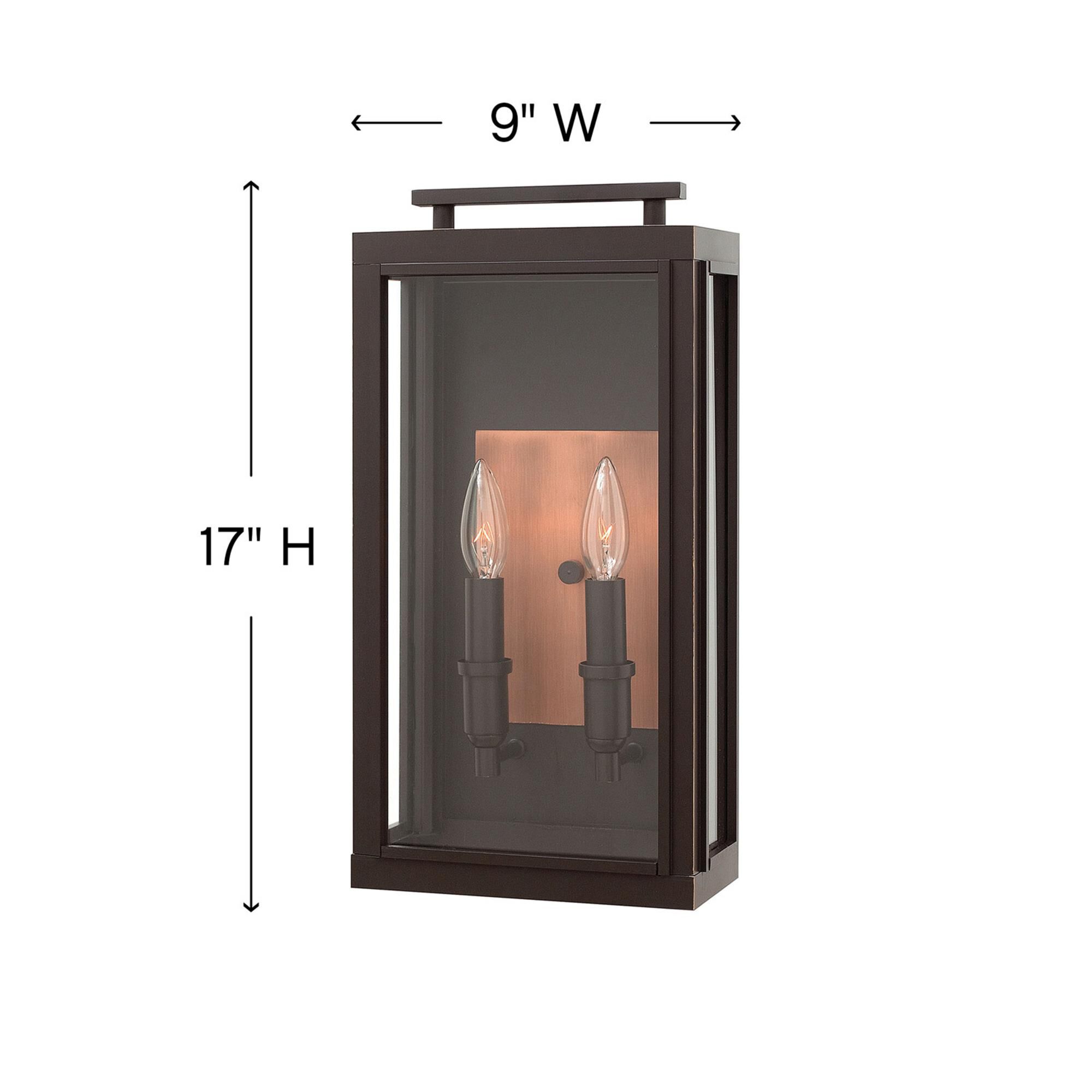 Shown in Oil Rubbed Bronze finish and Clear glass