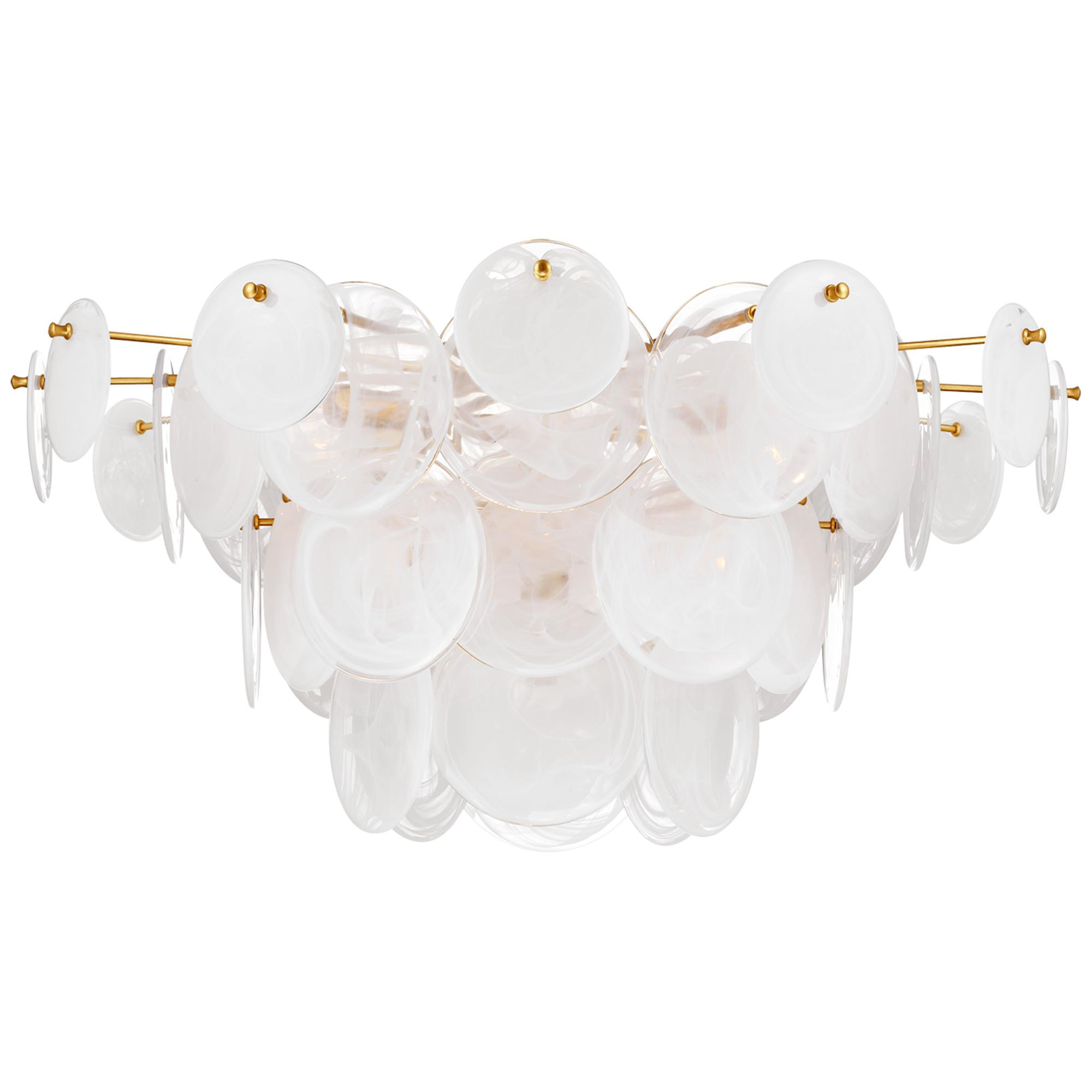 Shown in Gild finish and White Strie glass