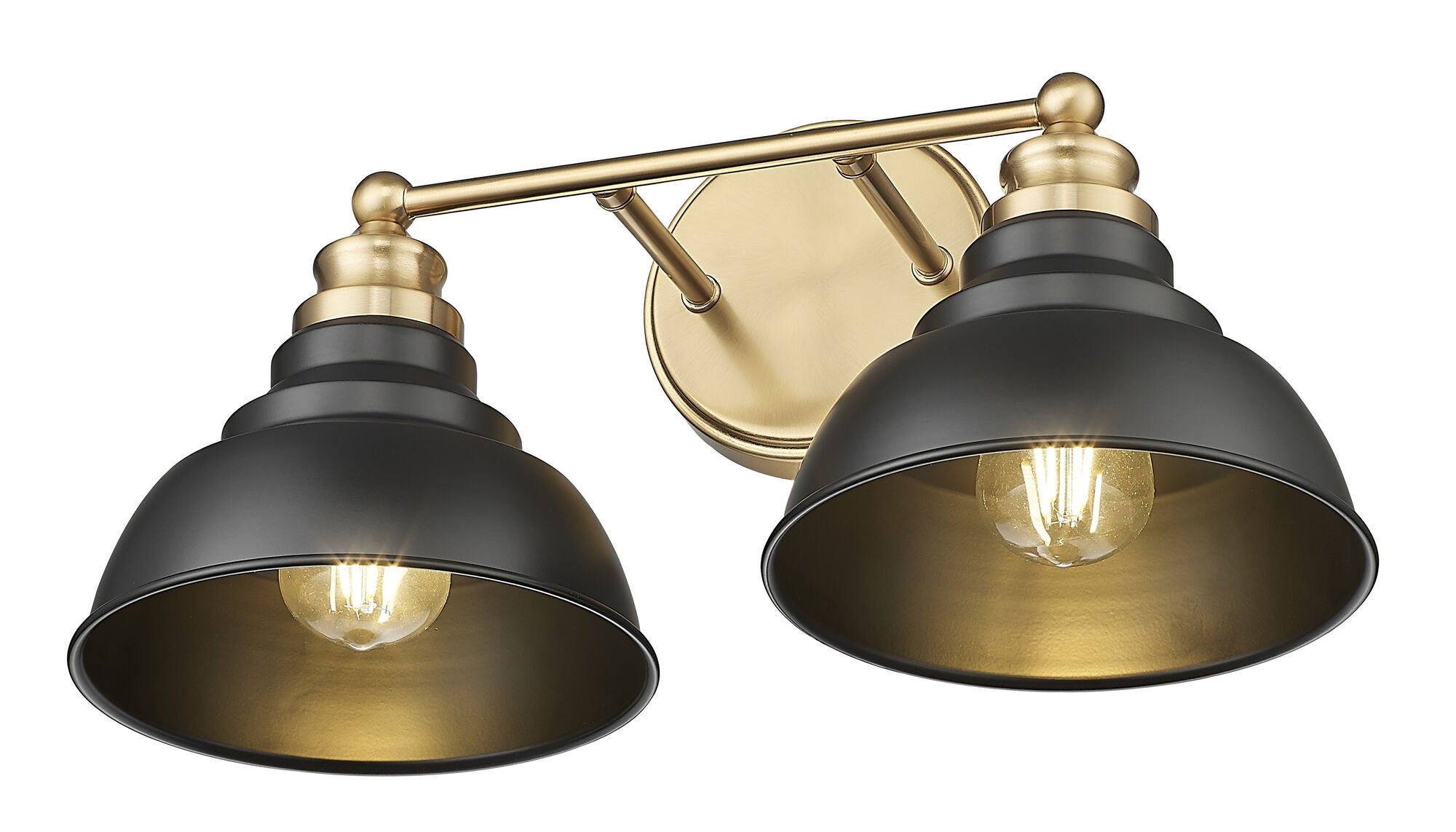 Shown in Matte Black And Brass finish and Black Metal s shade