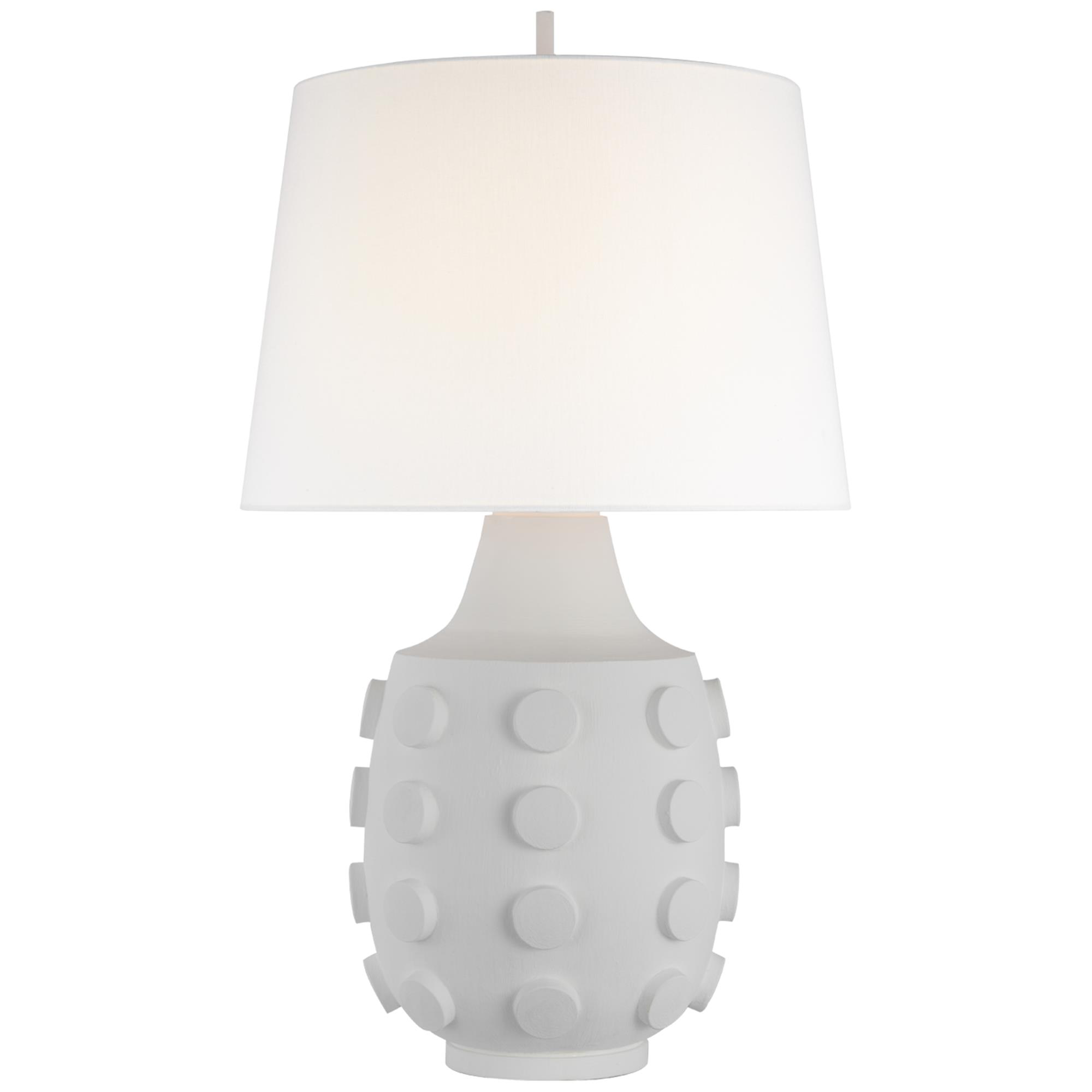 Shown in Plaster White finish and Linen shade