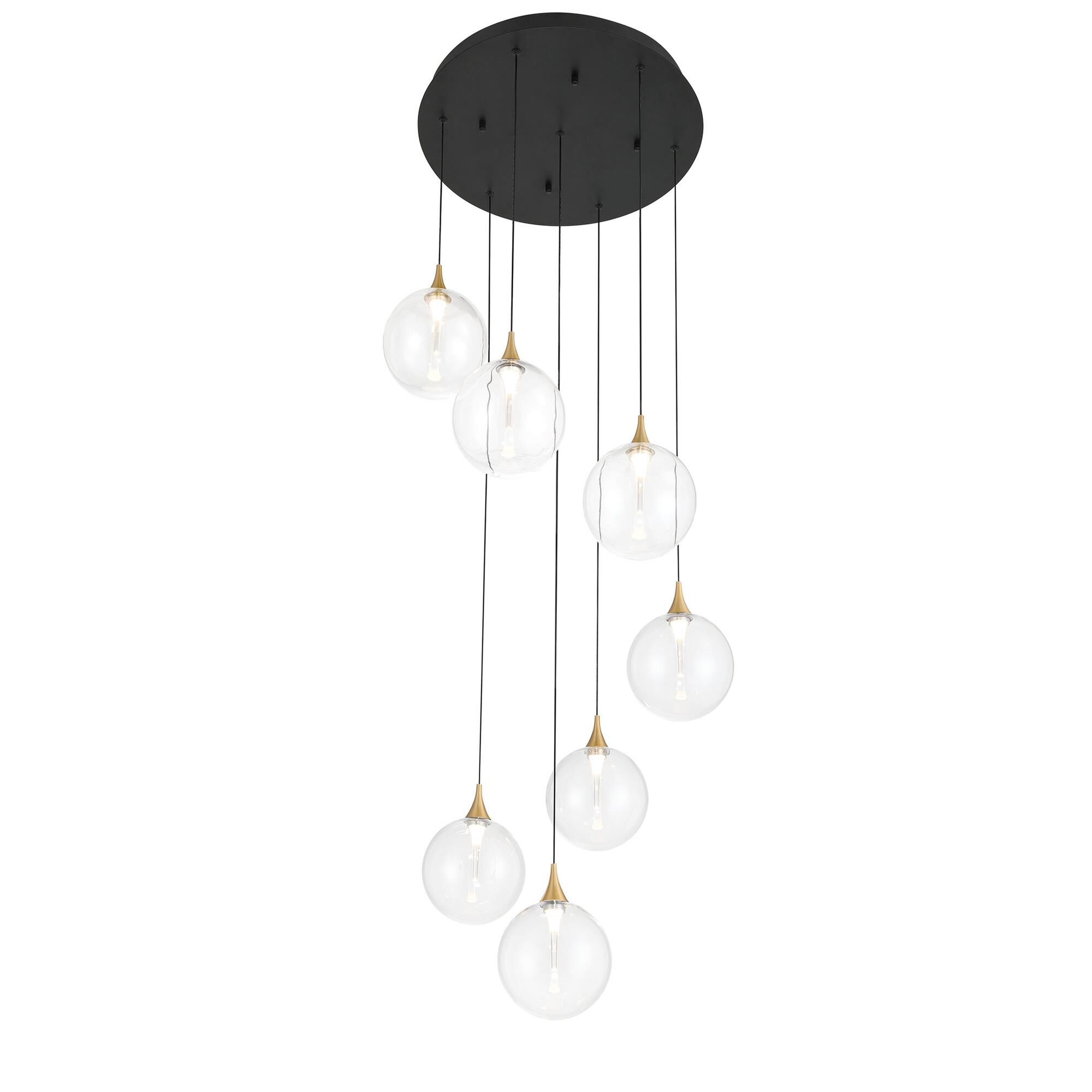 Shown in Gold finish and Clear glass