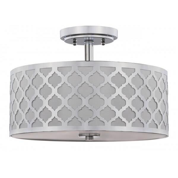 Kora Quatrefoil 15 Inch 3 Light Semi Flush Mount by Safavieh