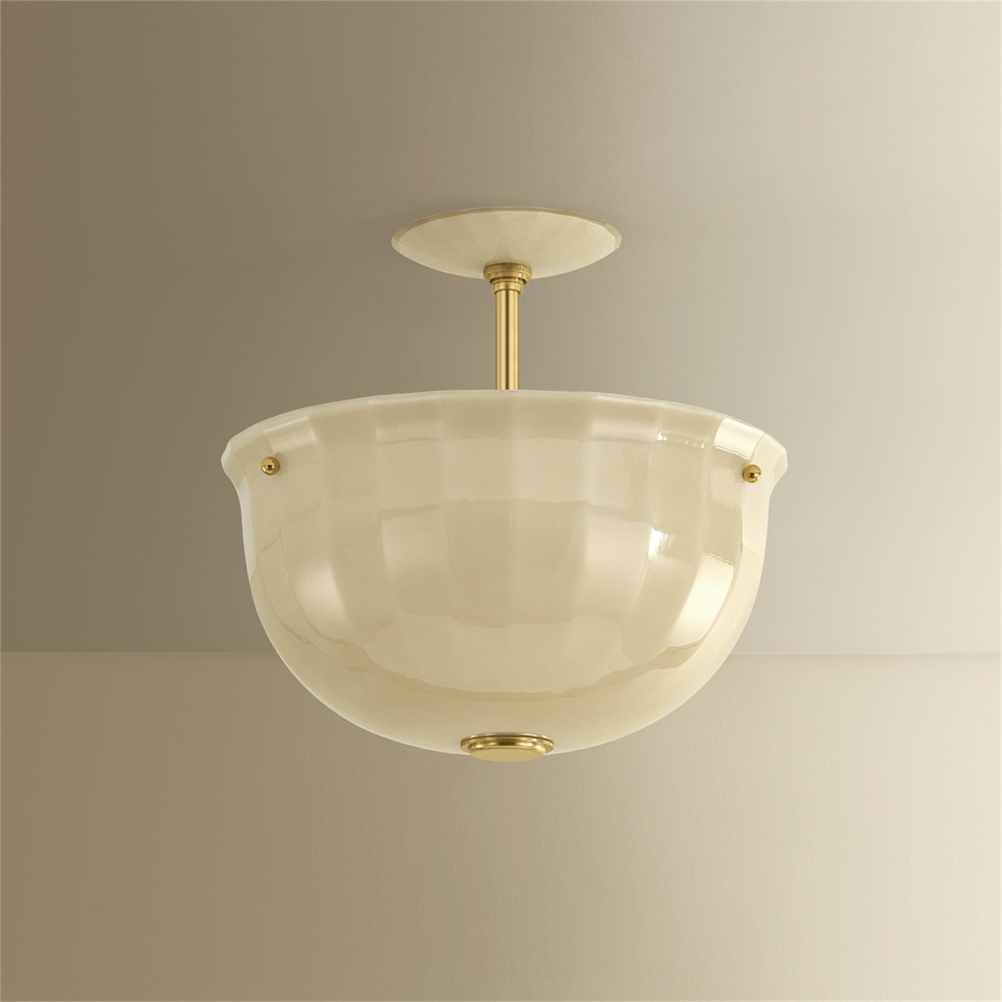 Shown in Aged Brass finish and Etched with Optic glass