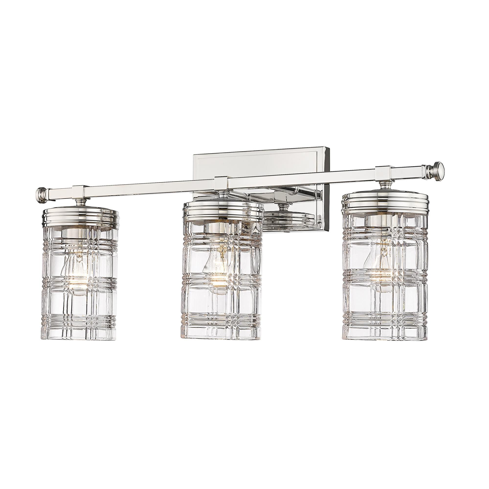 Shown in Polished Nickel finish and Clear glass