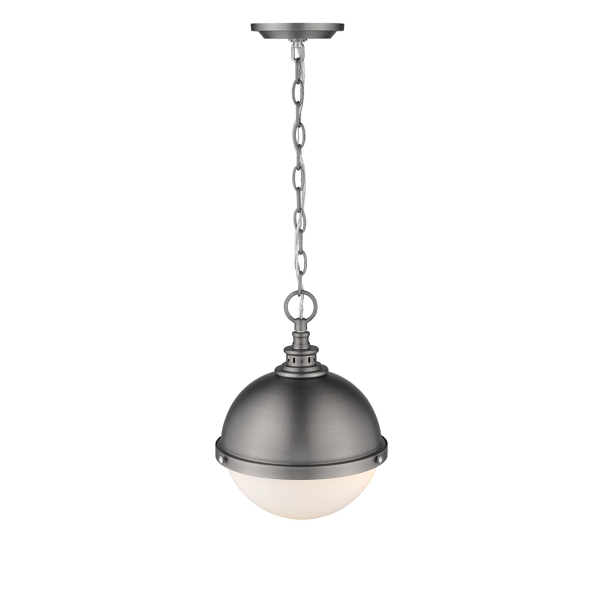 Shown in Antique Nickel finish and Glass shade