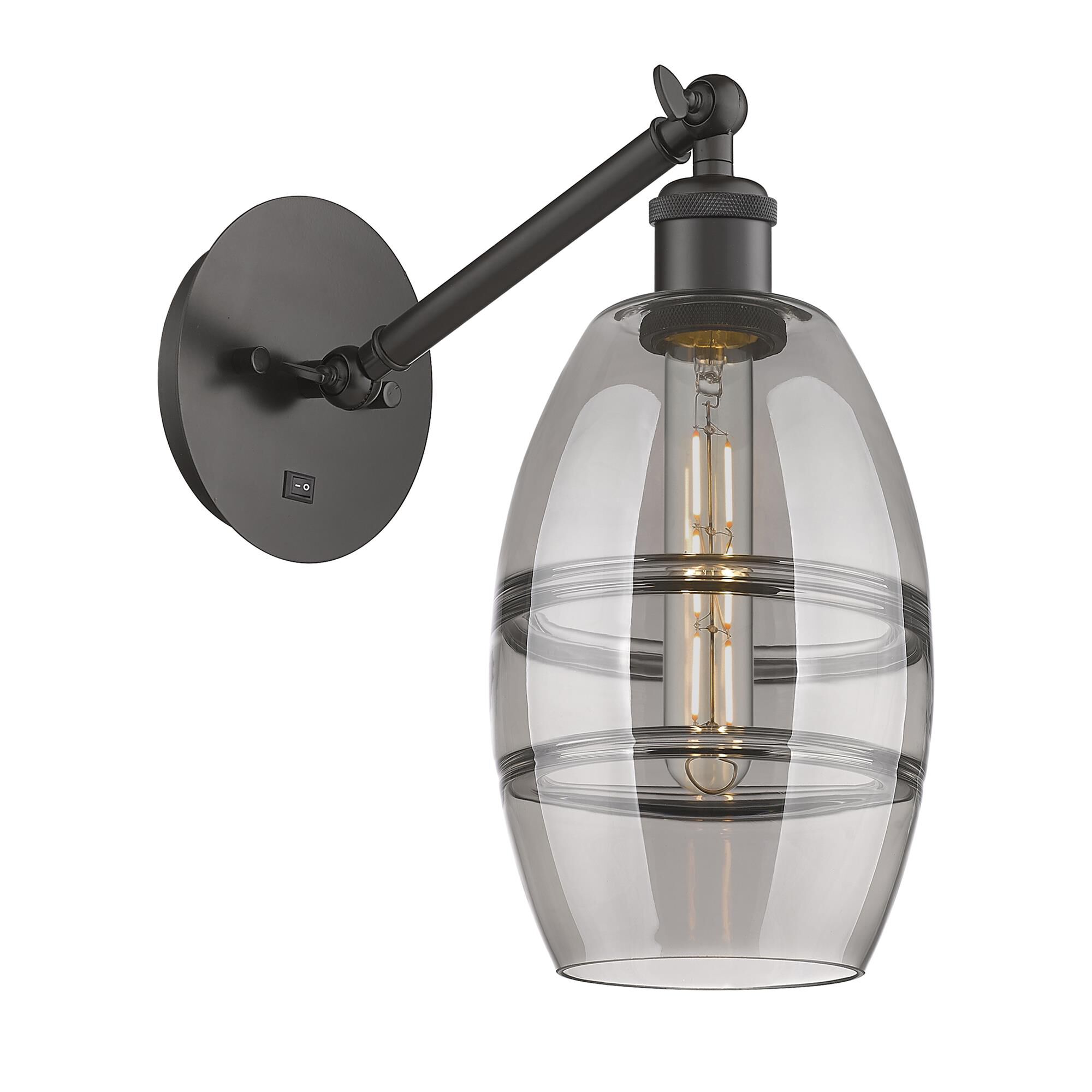 Shown in Oil Rubbed Bronze finish and Light Smoke glass