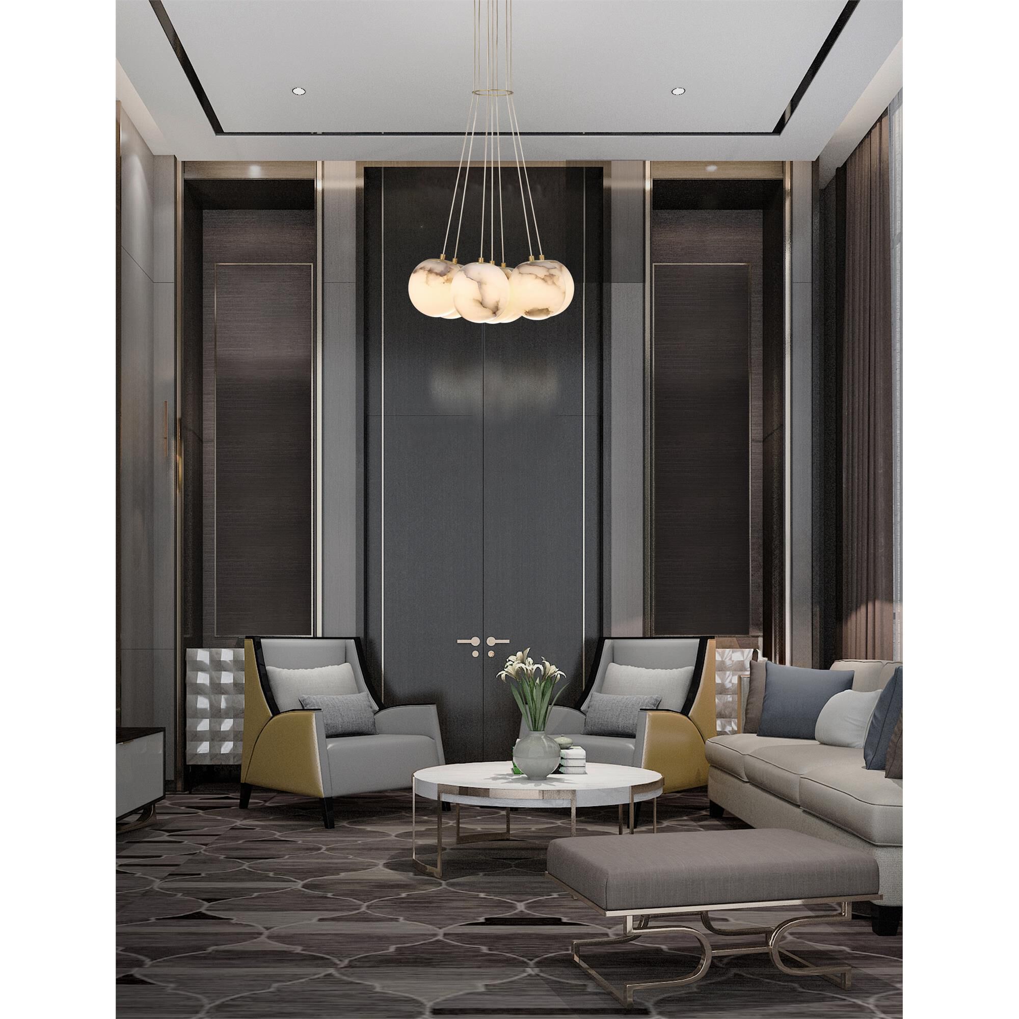 Shown in Gold finish and White Alabaster shade