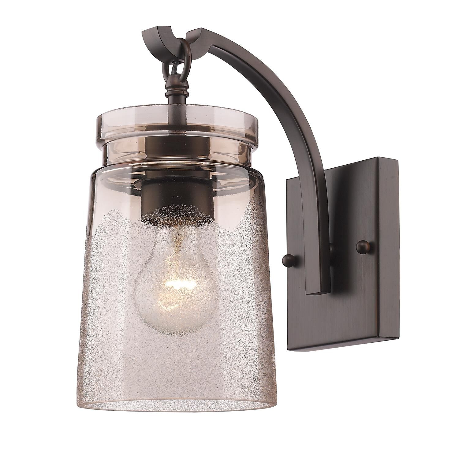 Shown in Rubbed Bronze finish and Frosted Artisan glass