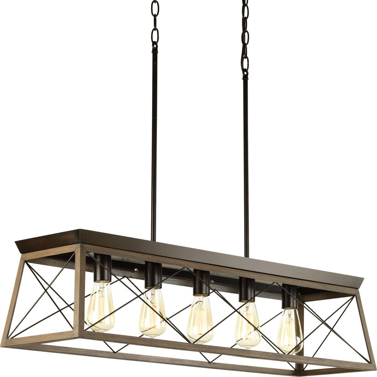 Briarwood 38 Inch 5 Light Linear Suspension Light by Progress Lighting