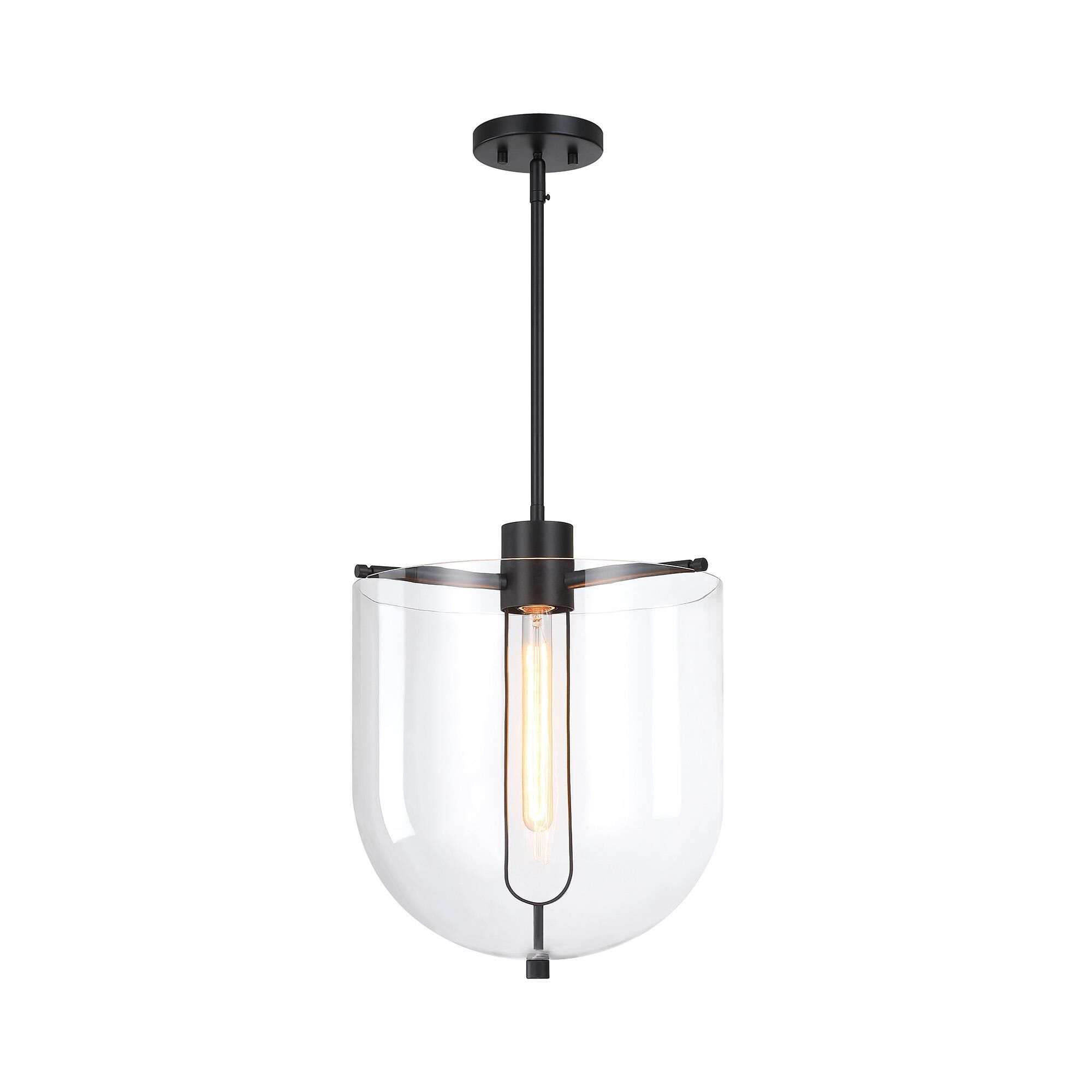 Shown in Matte Black finish and Clear glass