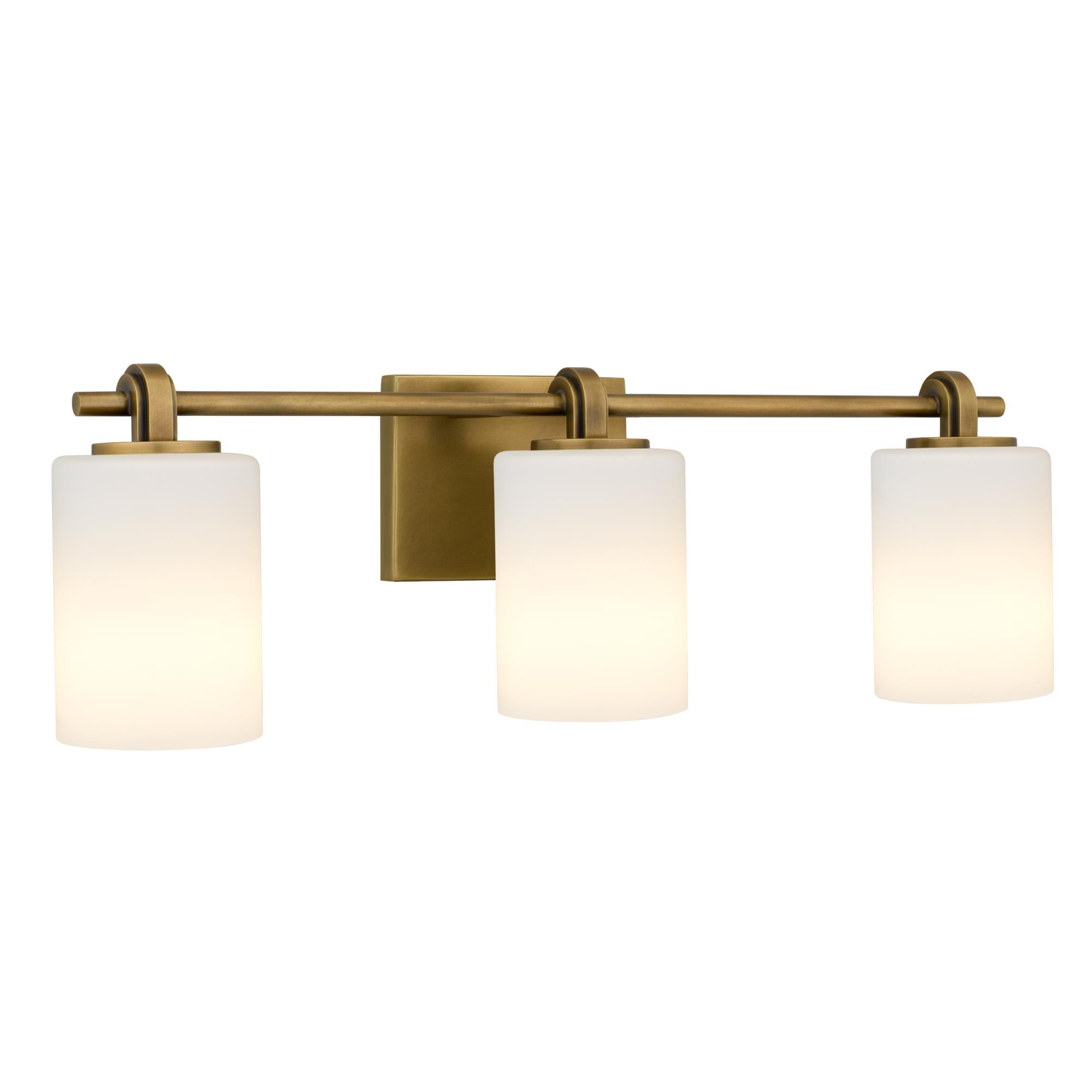 Shown in Weathered Brass finish and Opal Etched Glass shade