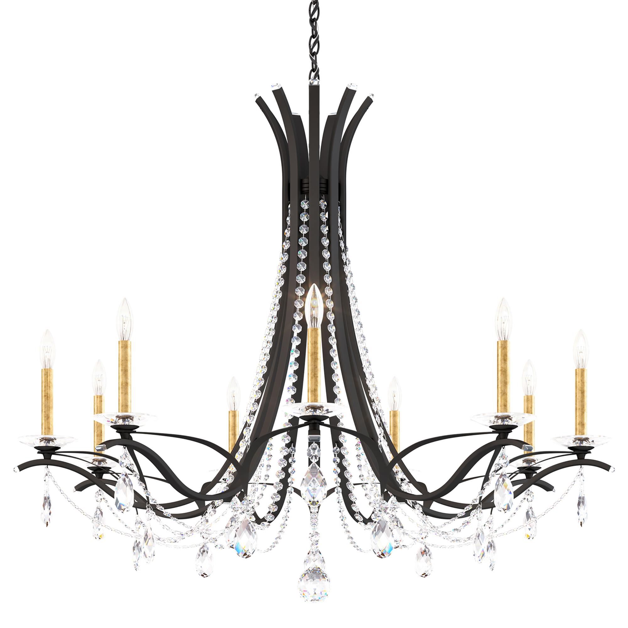 Shown in Black finish and Clear Radiance crystal