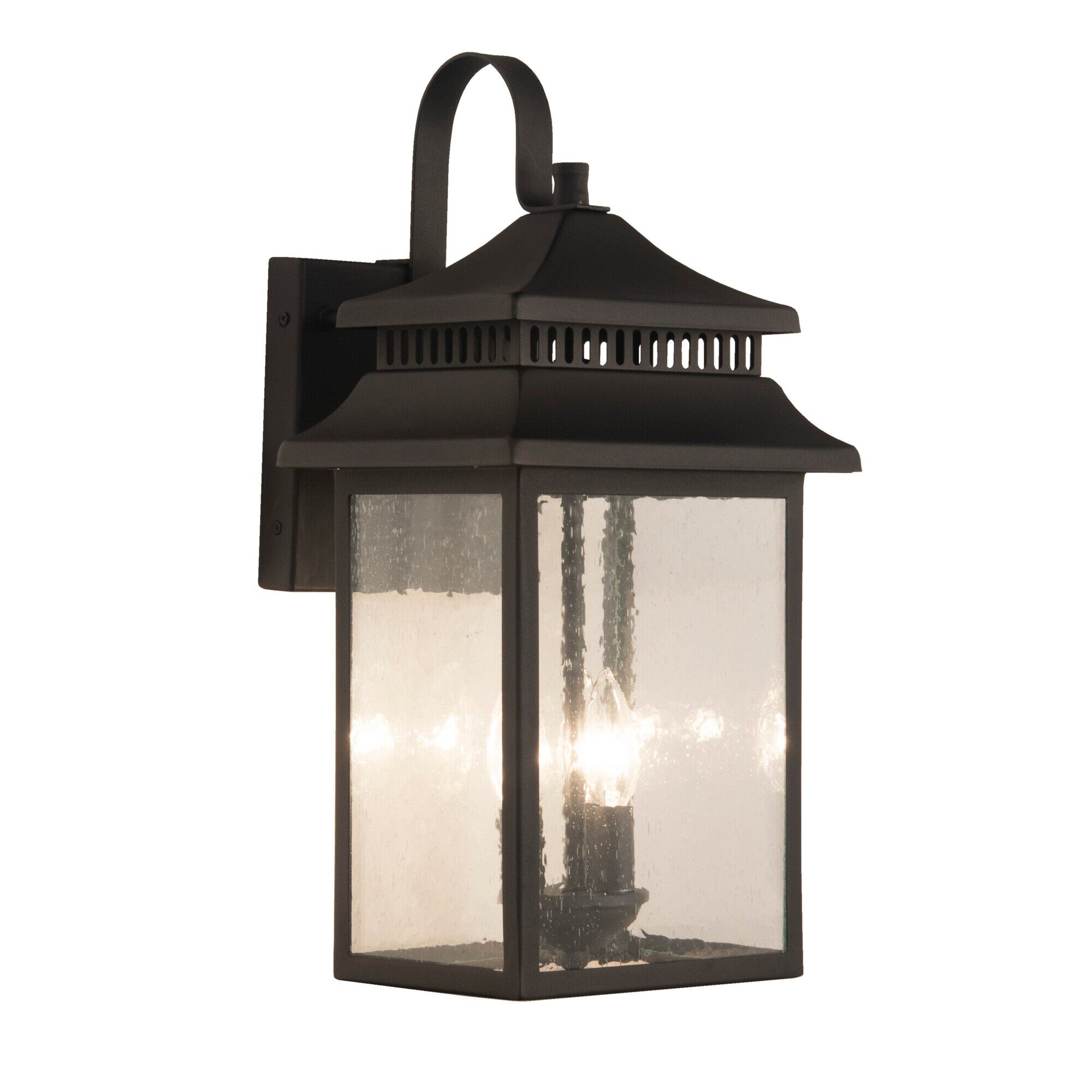 Shown in Textured Matte Black finish and Rectangle glass