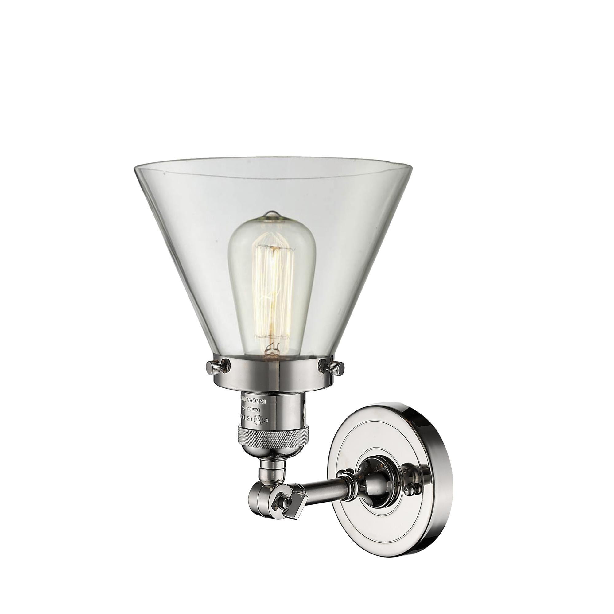 Shown in Polished Nickel finish and Clear glass
