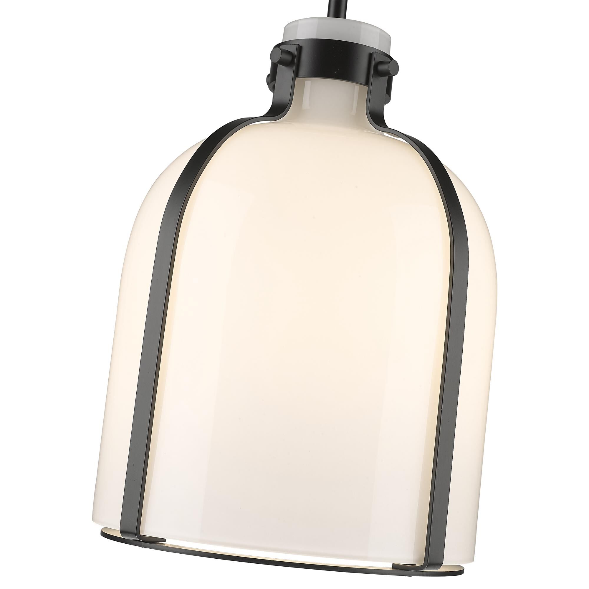 Shown in Matte Black finish and White Opal glass and No Shade shade