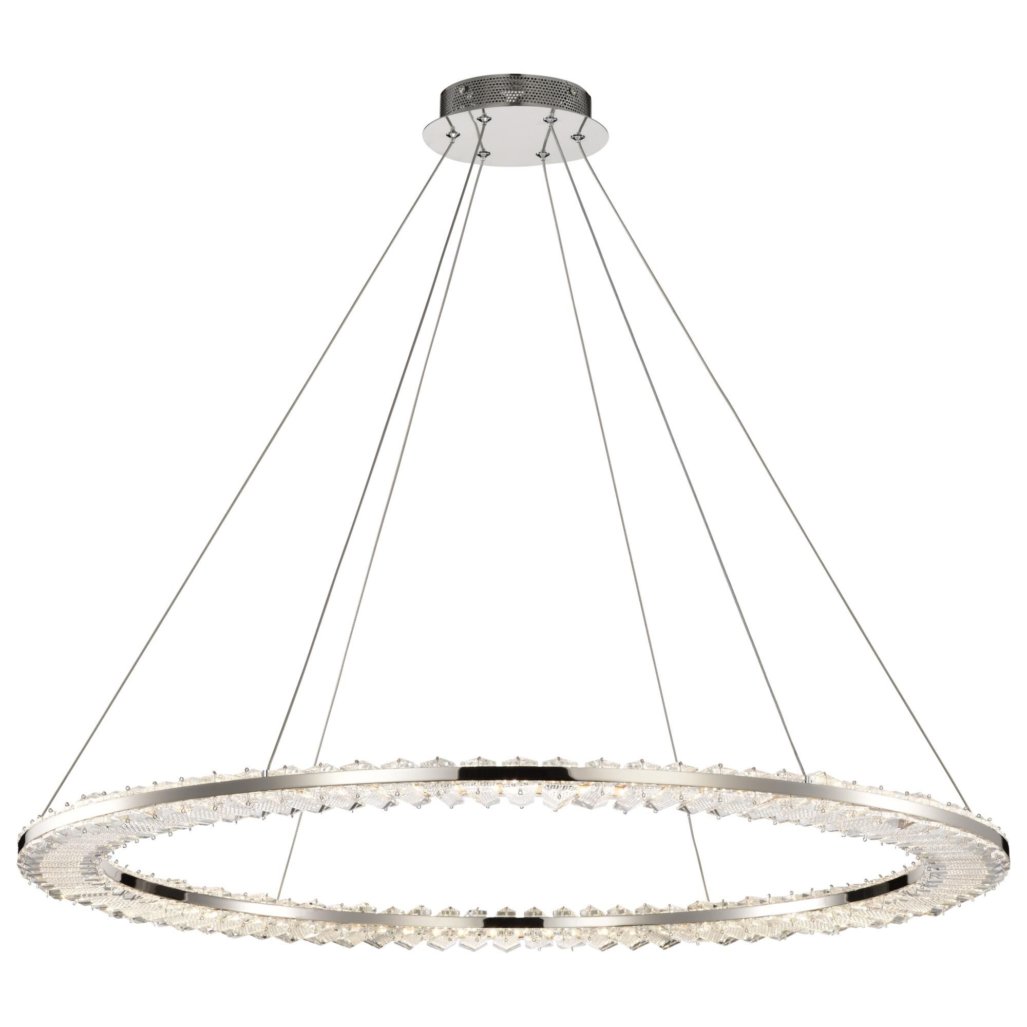 Shown in Polished Nickel finish and Clear K9 Crystal glass