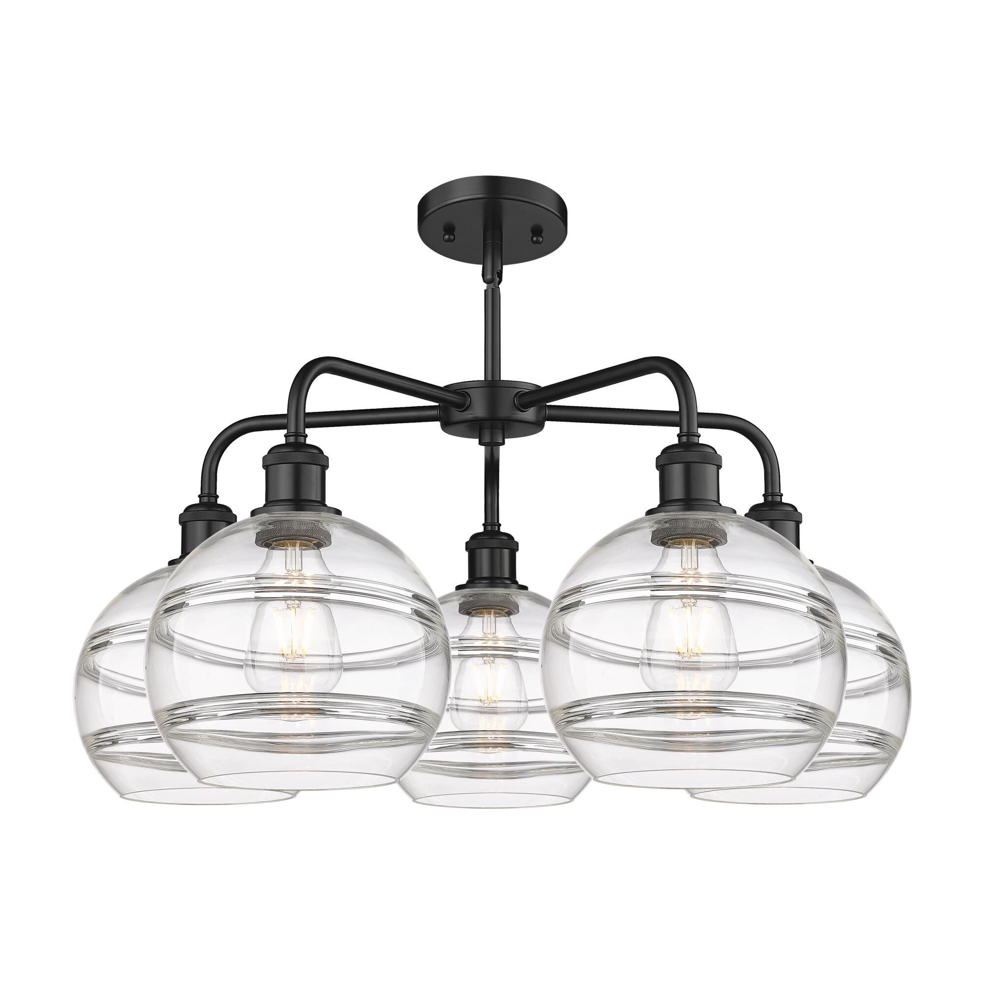 Shown in Matte Black finish and Clear glass