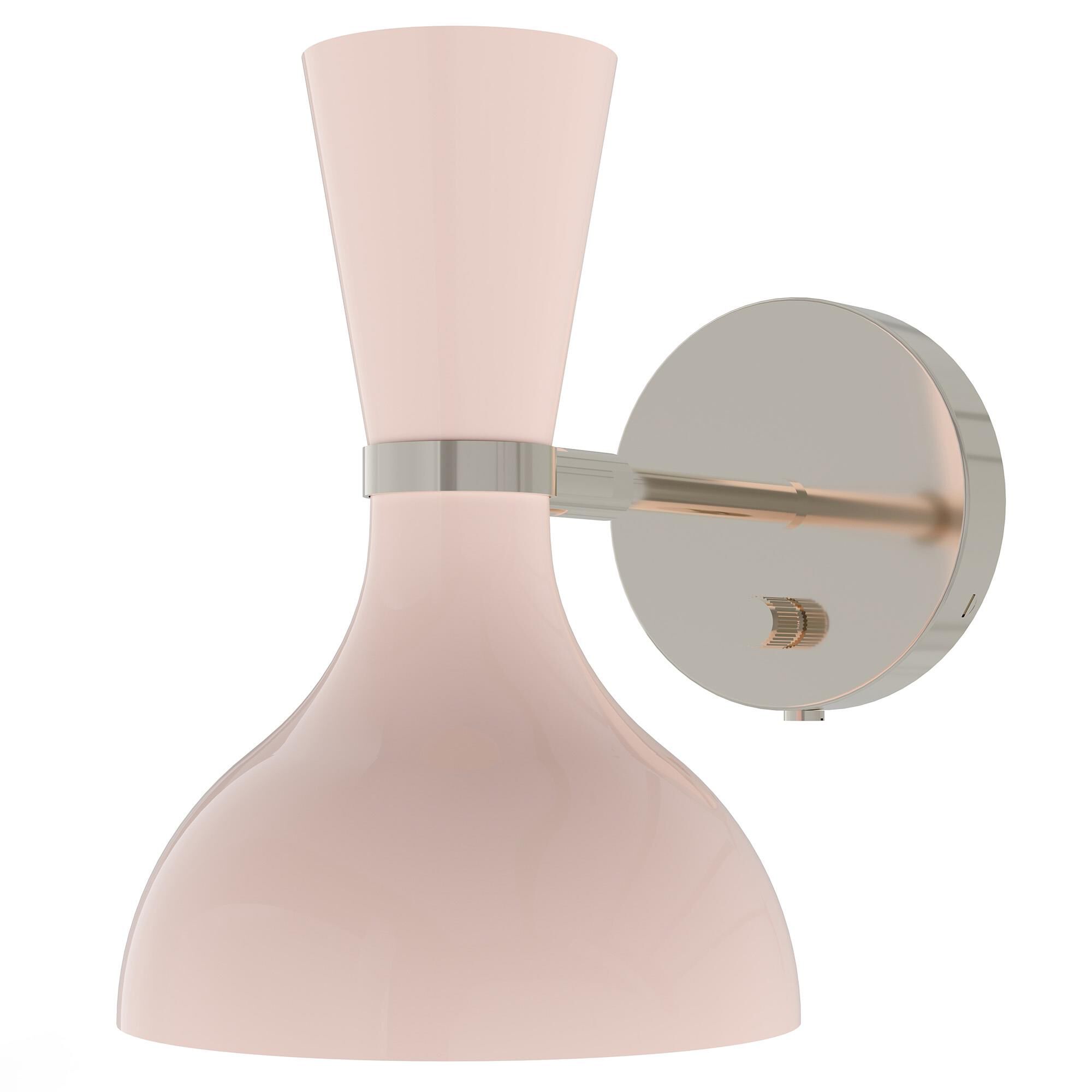 Shown in Polished Nickel finish and Rose Water shade