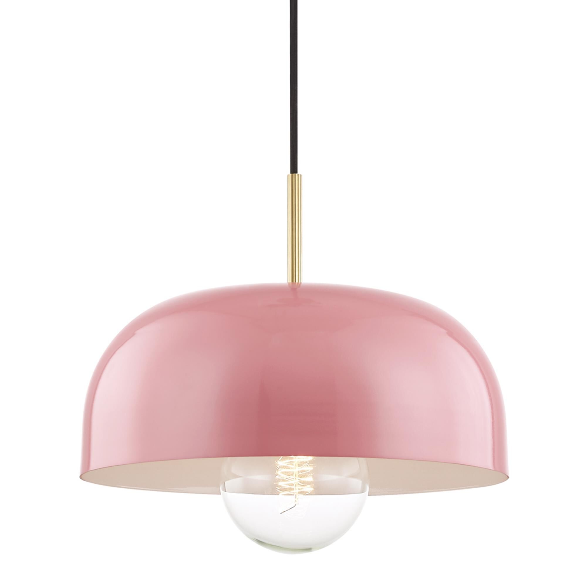 Shown in Aged Brass-Pink finish and Pink Metal shade