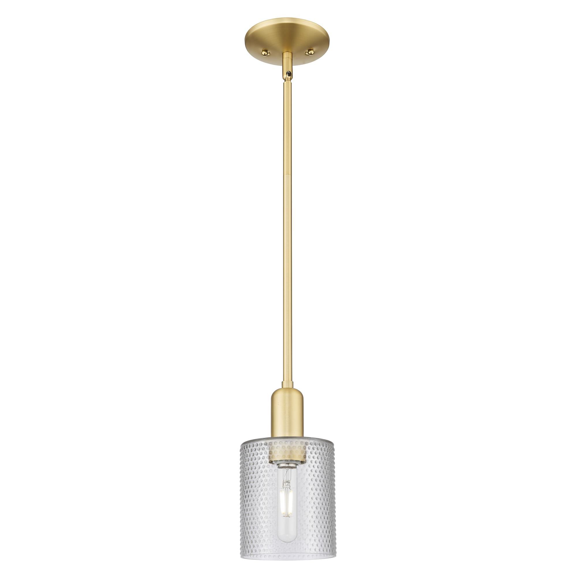 Shown in Satin Gold finish and Clear glass