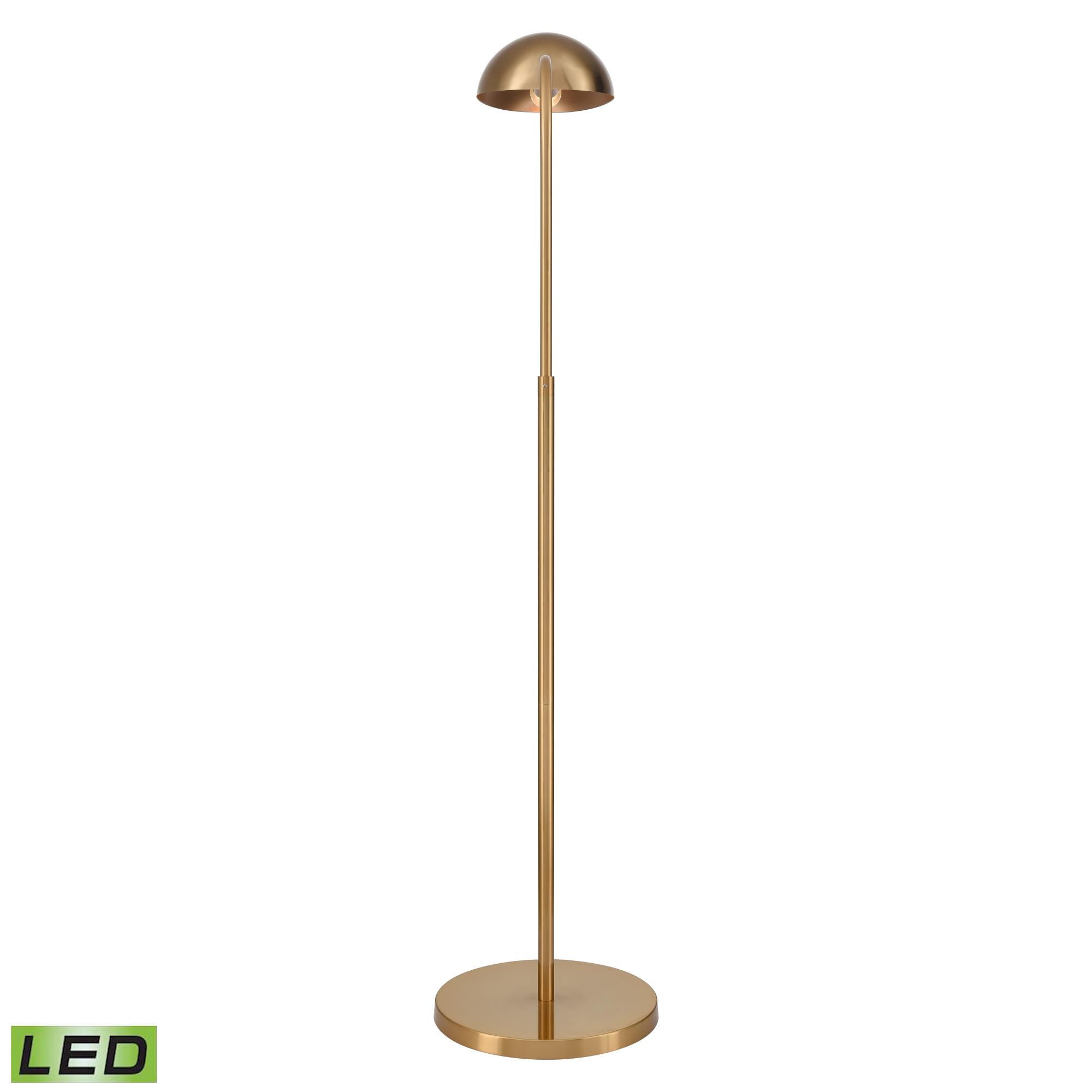 Shown in Aged Brass finish and Metal Dome shade