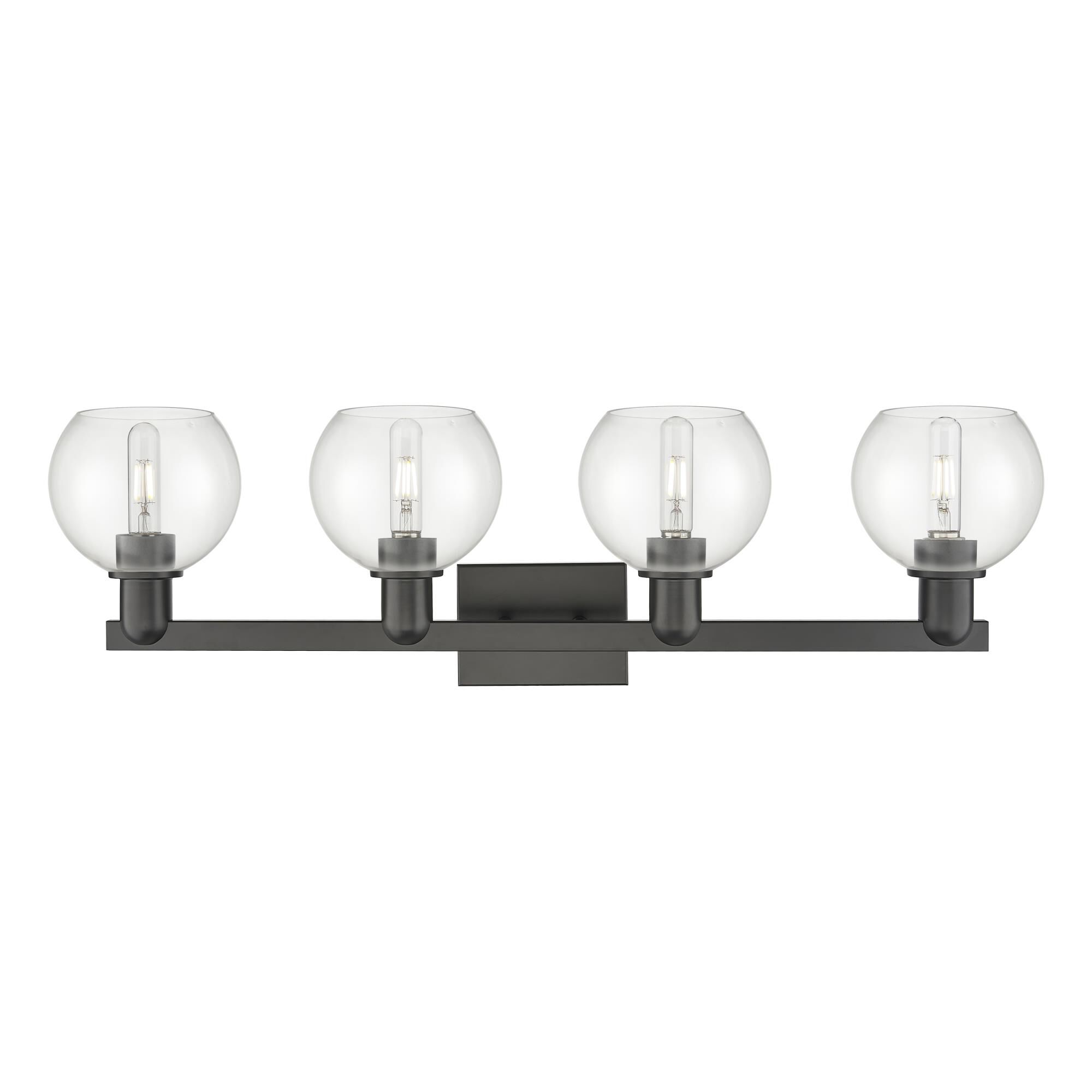 Shown in Matte Black finish and Clear glass