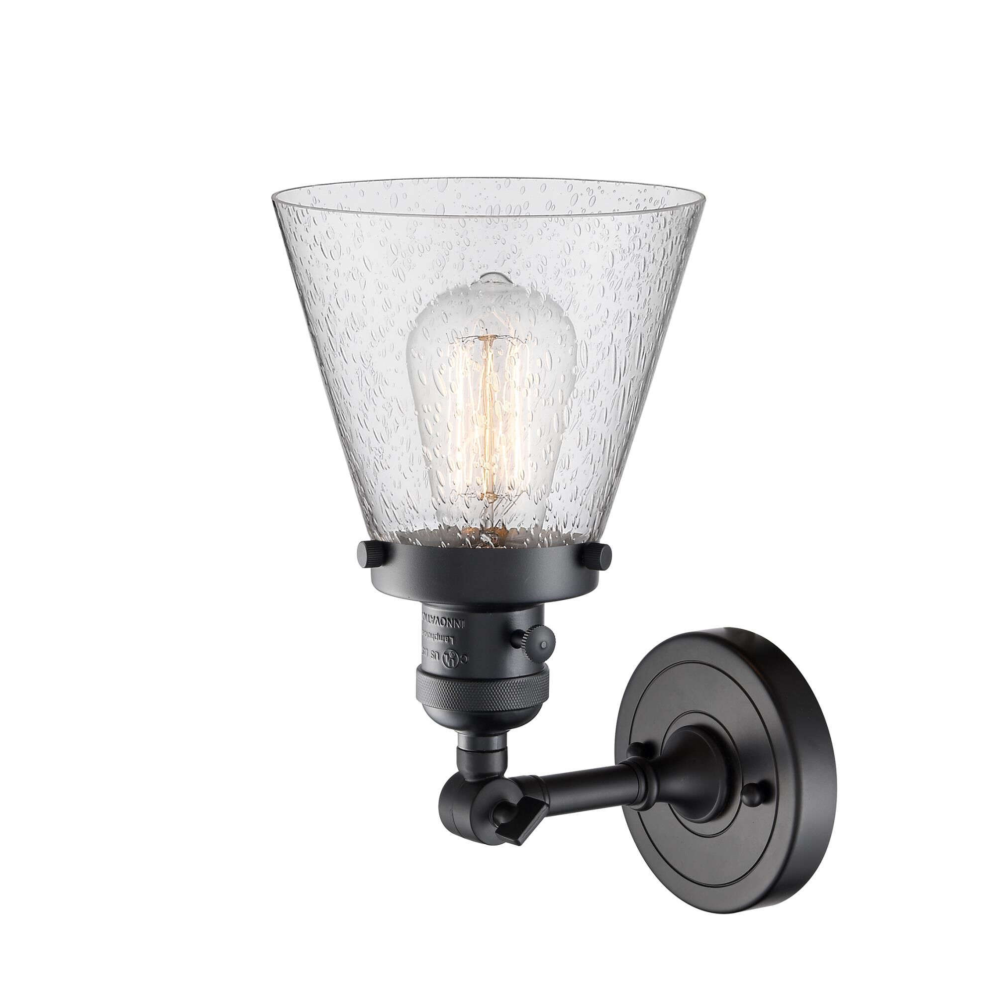 Shown in Matte Black finish and Seedy glass