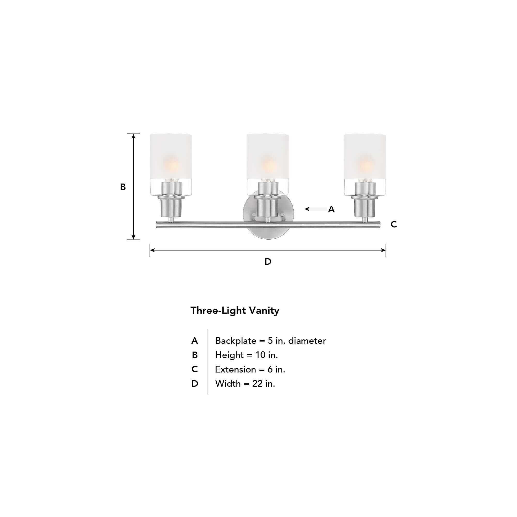 Cedar Lane 22 Inch 3 Light Bath Vanity Light by Designers Fountain